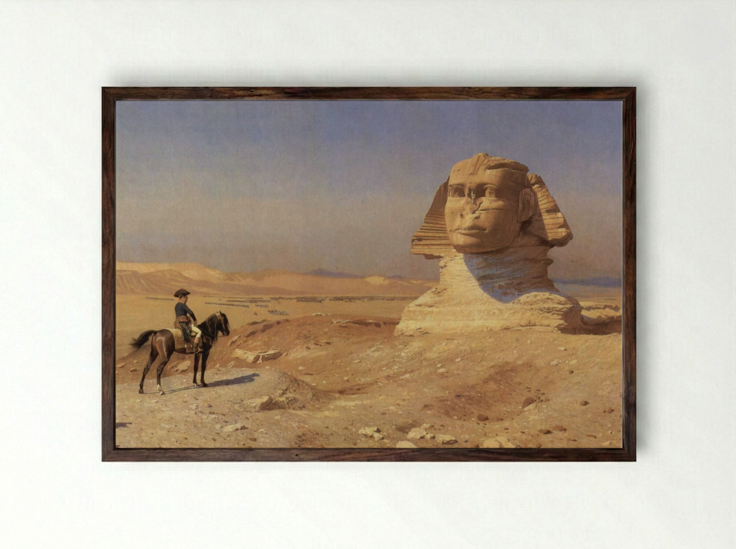 Bonaparte Before the Sphinx - Jean-Léon Gérôme - Framed Print Dark Wood