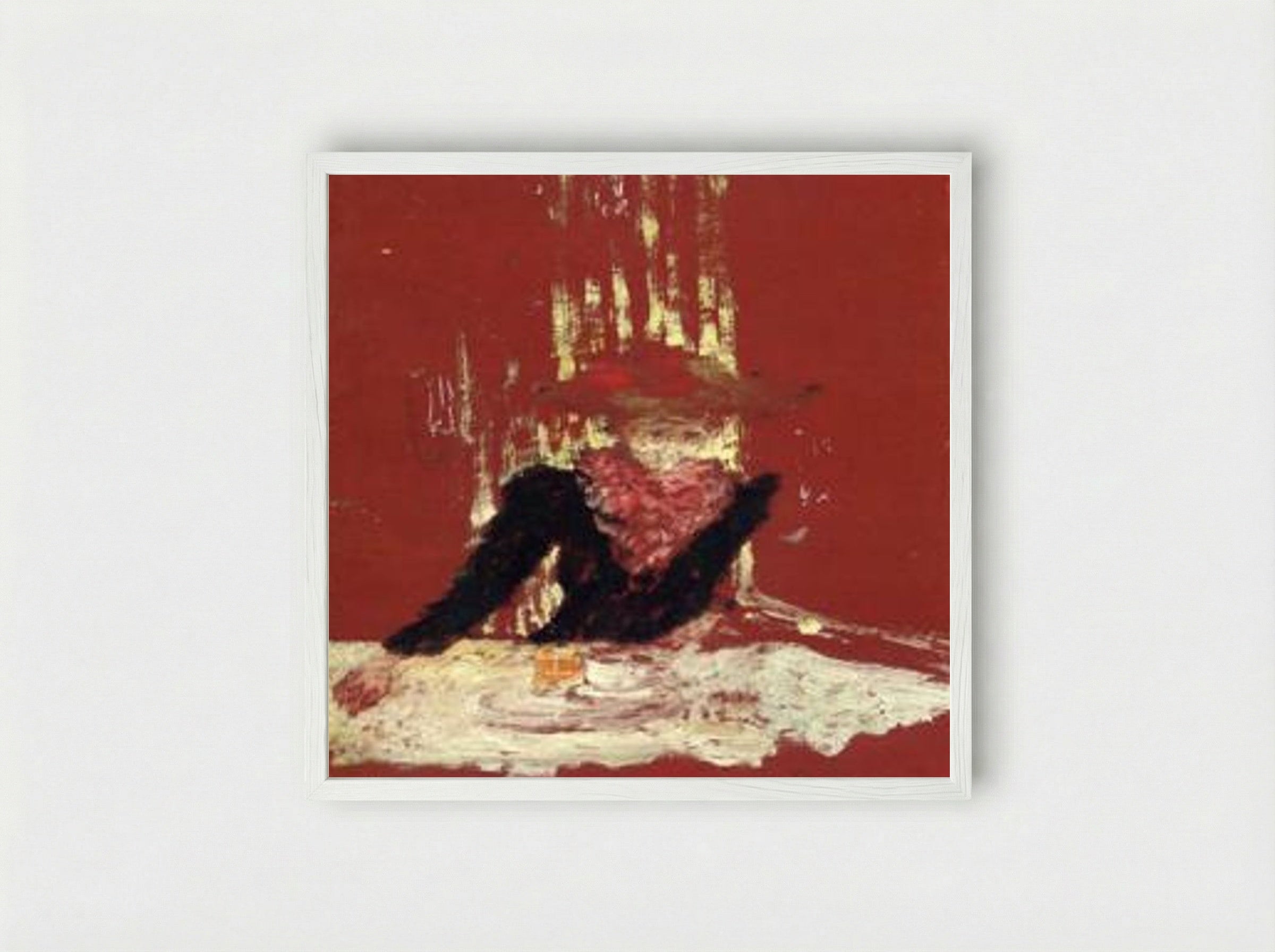Woman with a Cup of Coffee - Édouard Vuillard - Framed Print White