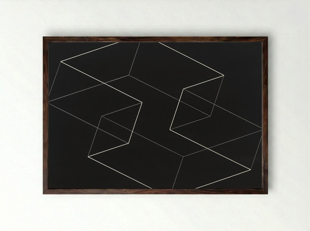 M 5 - Josef Albers - Framed Print Dark Wood