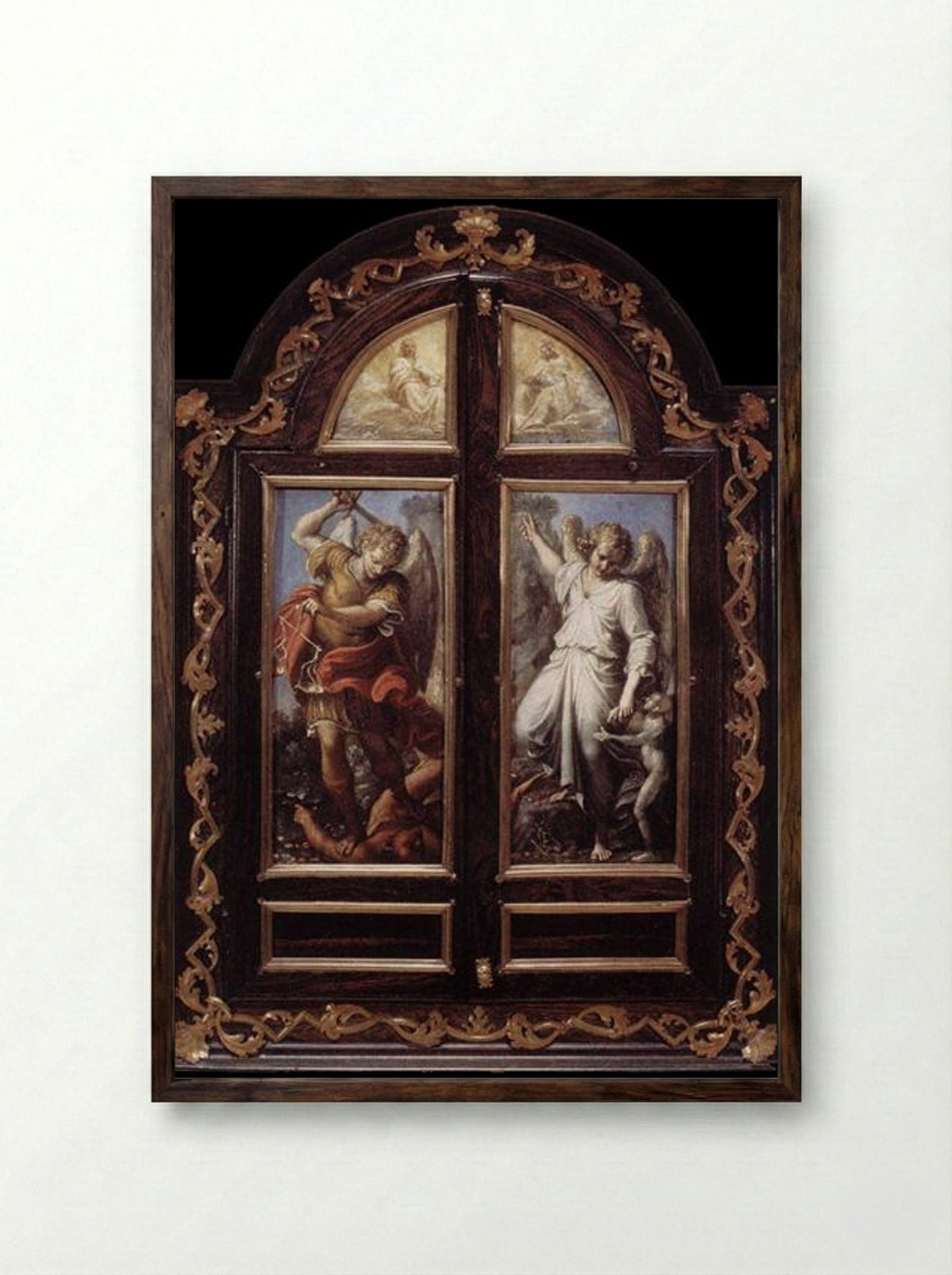 Triptych - Annibale Carracci - Framed Print Dark Wood
