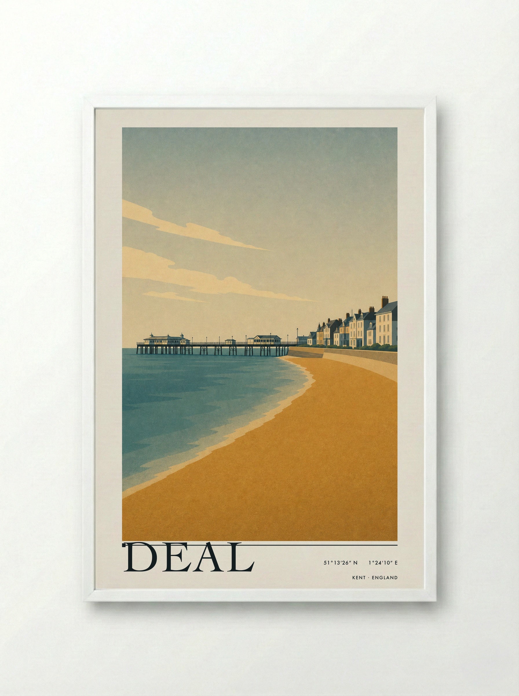 Deal Travel Poster - Framed Print White