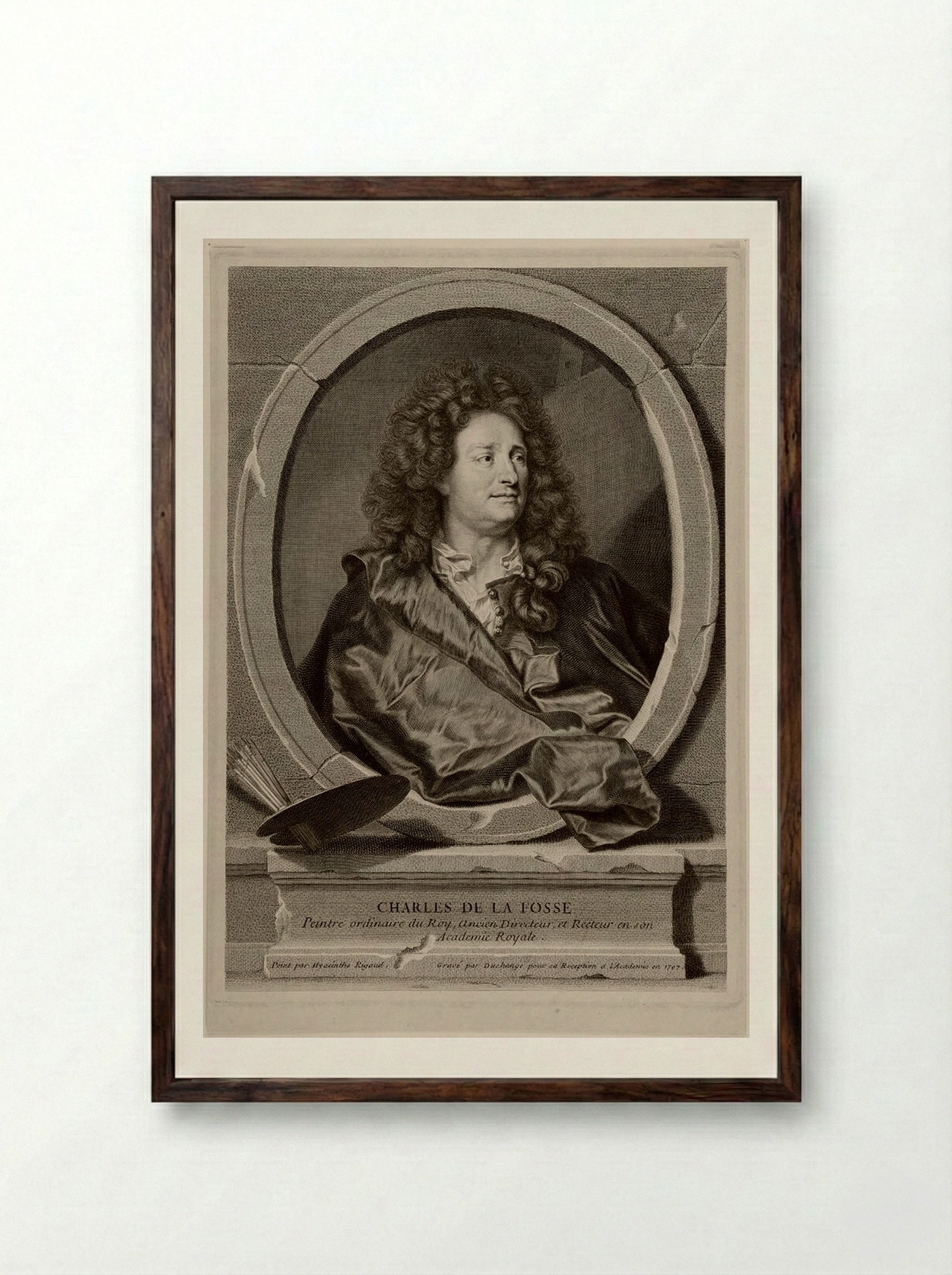 Charles de la Fosse - Gaspard Duchange - Framed Print Dark Wood