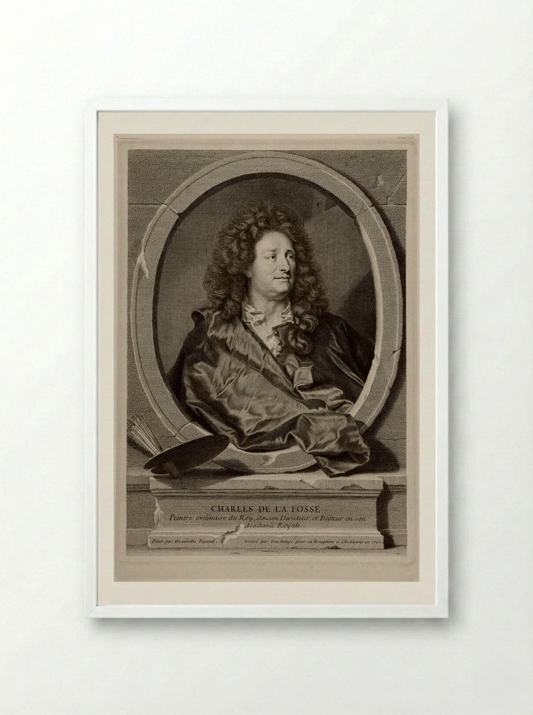 Charles de la Fosse - Gaspard Duchange - Framed Print White
