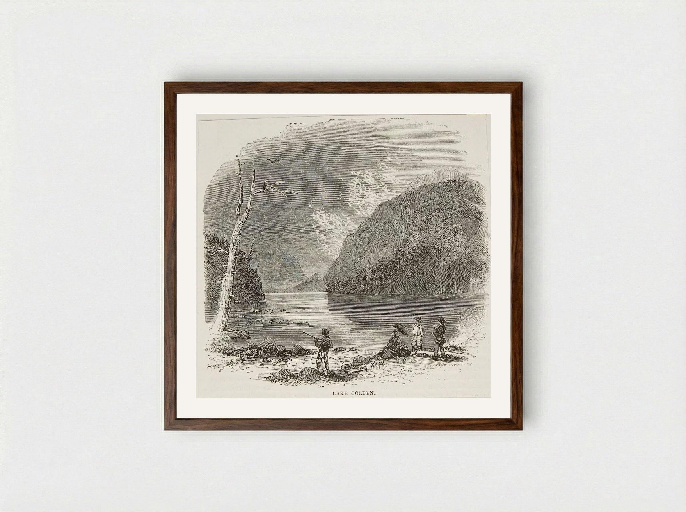 Lake Colden - Butterworth and Heath - Framed Print Dark Wood