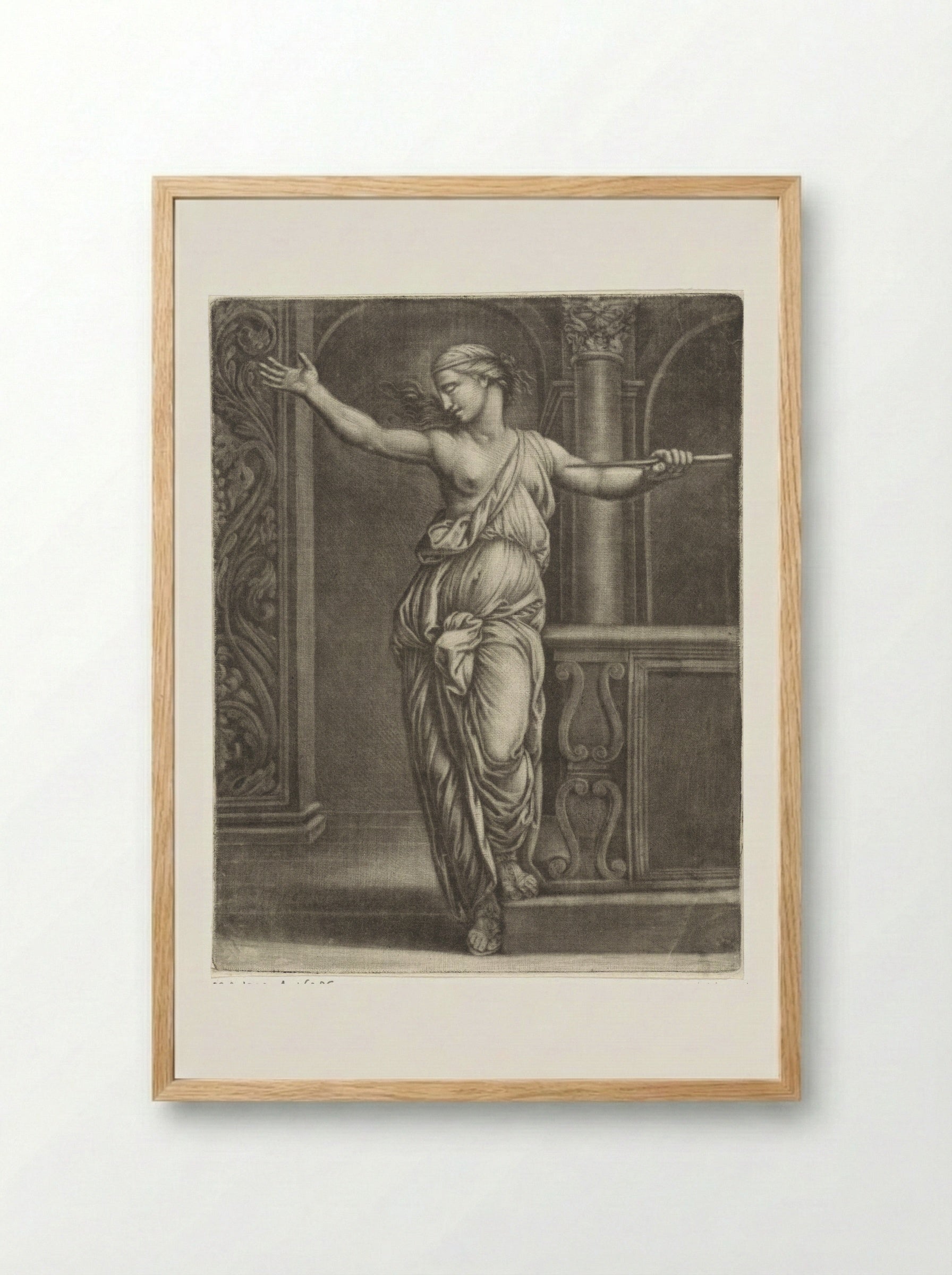 The Suicide of Lucretia - Jan van Somer - Framed Print Wood
