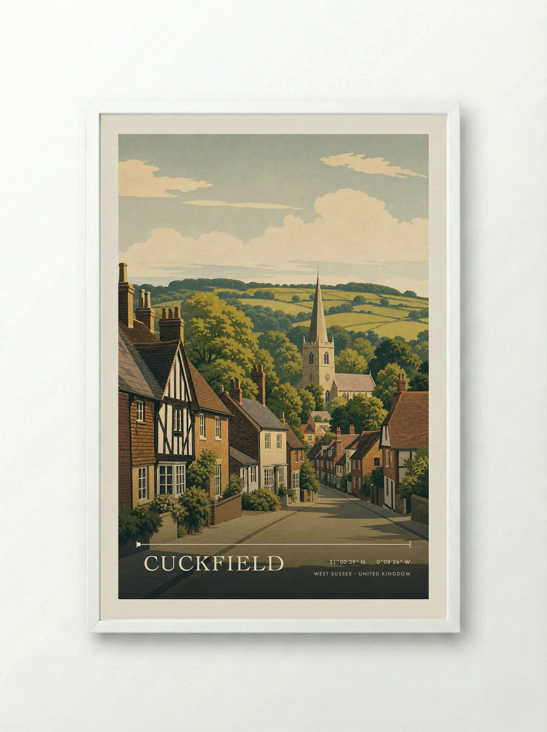 Cuckfield West Sussex United Kingdom Travel Poster - Framed Print White