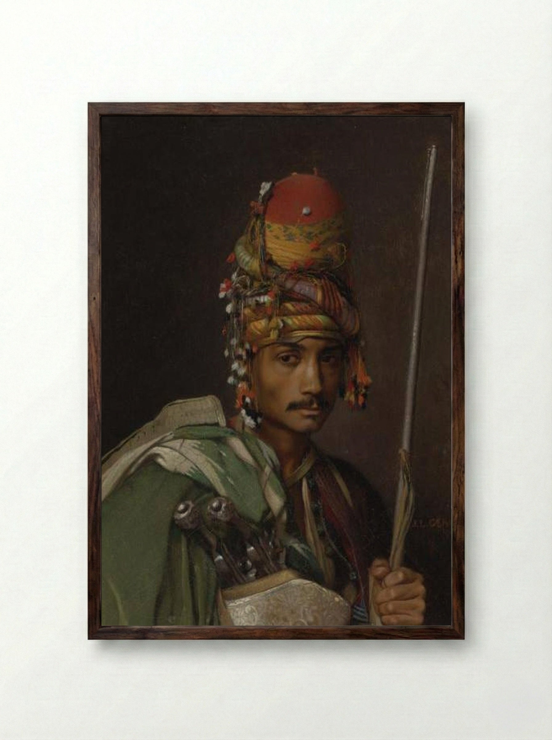 A Bashi Bazouk - Jean-Léon Gérôme - Framed Print Dark Wood