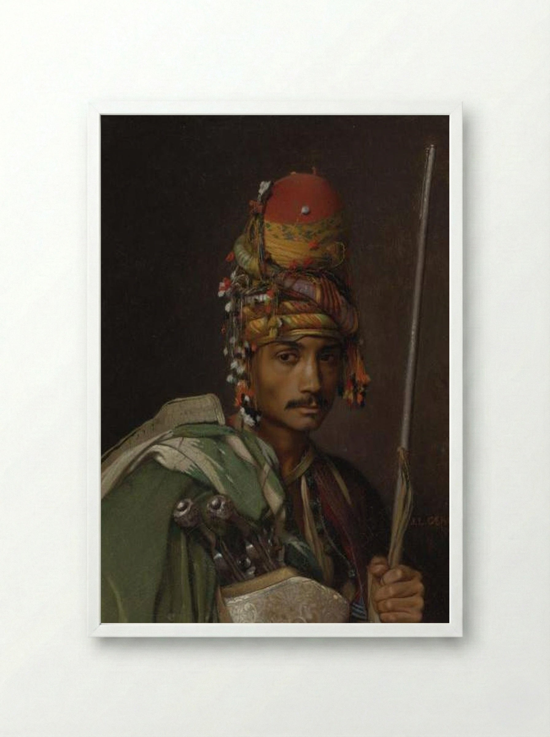 A Bashi Bazouk - Jean-Léon Gérôme - Framed Print White