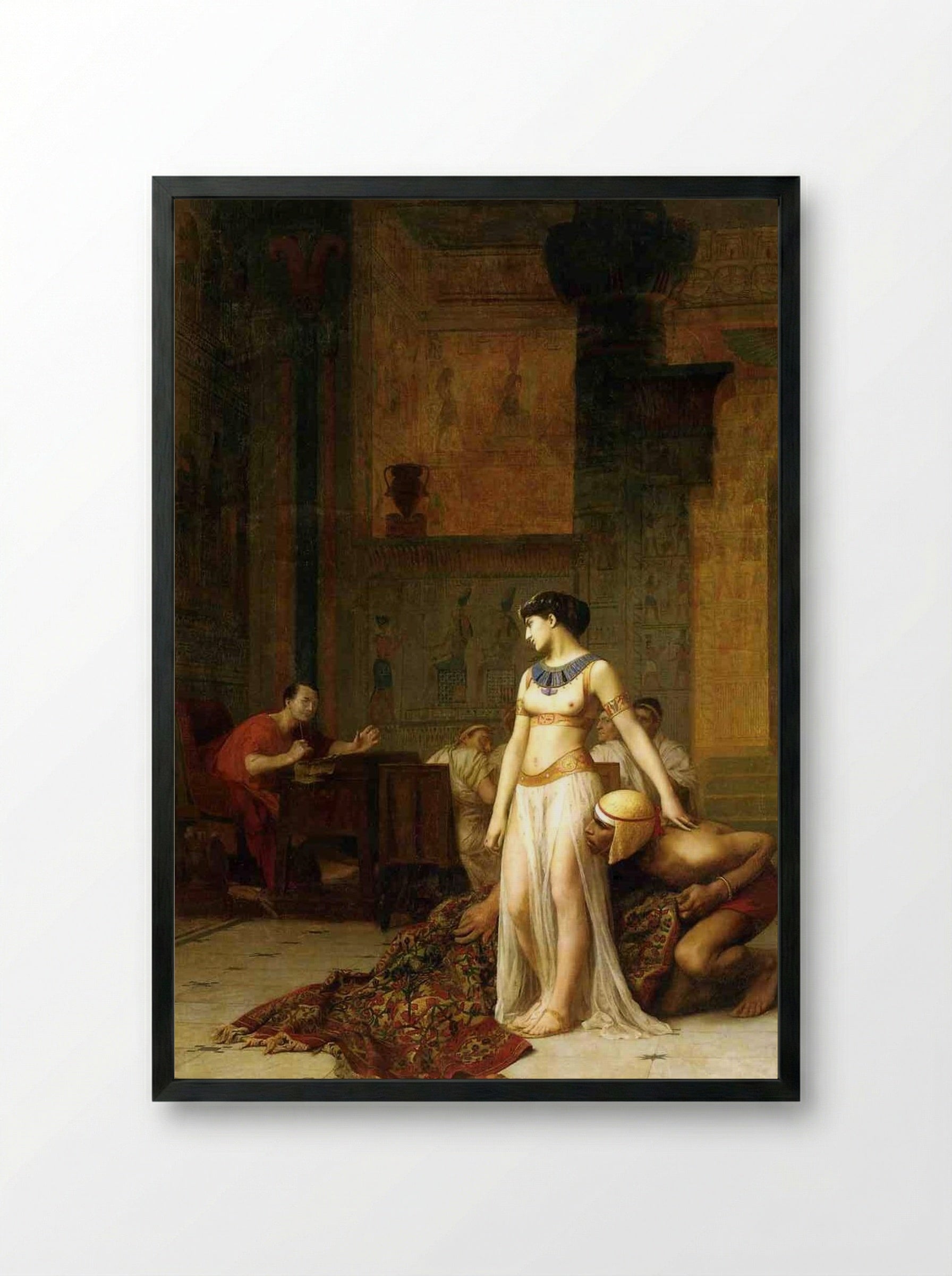 Cleopatra and Caesar - Jean-Léon Gérôme - Framed Print Black
