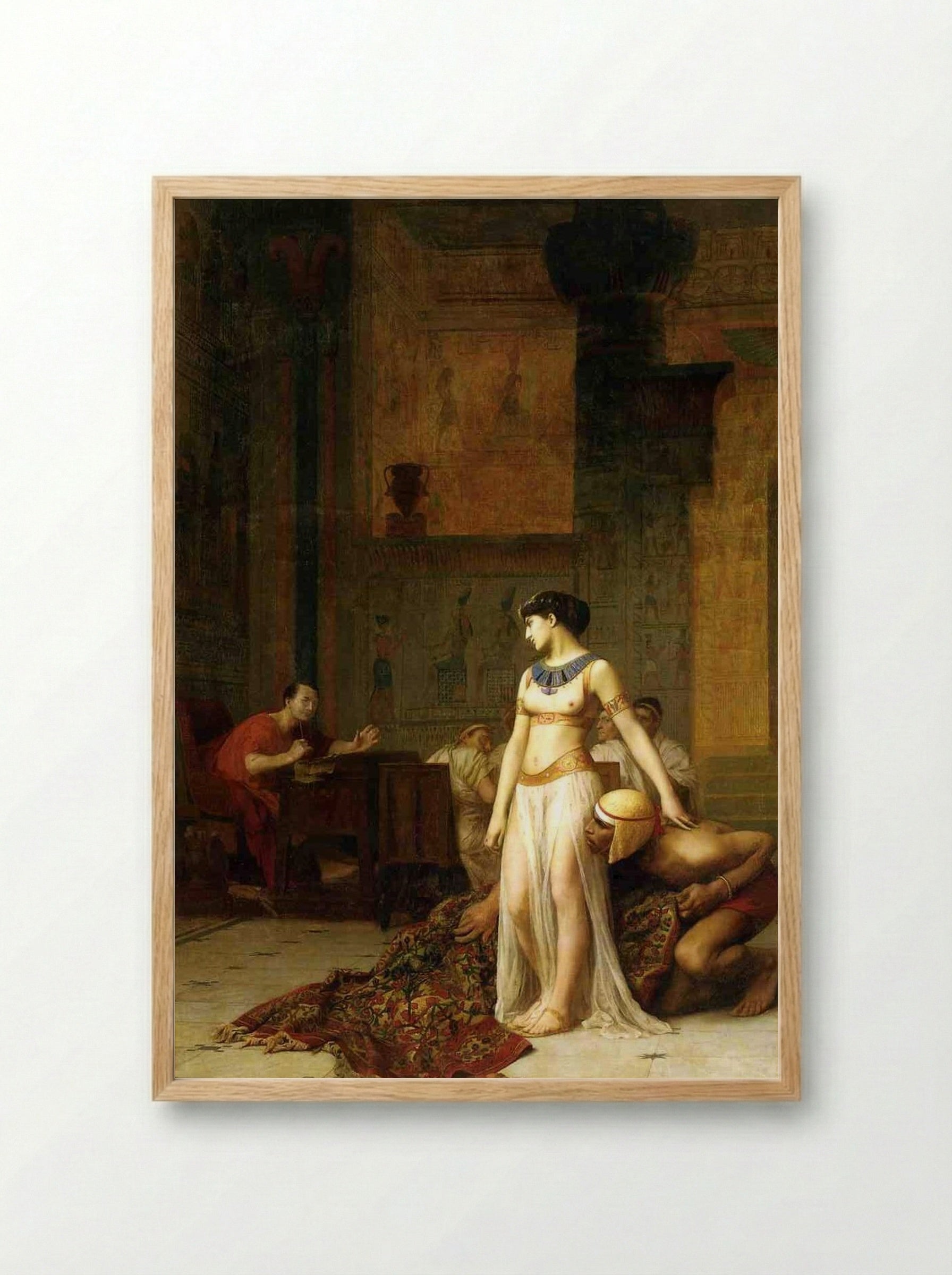 Cleopatra and Caesar - Jean-Léon Gérôme - Framed Print Wood