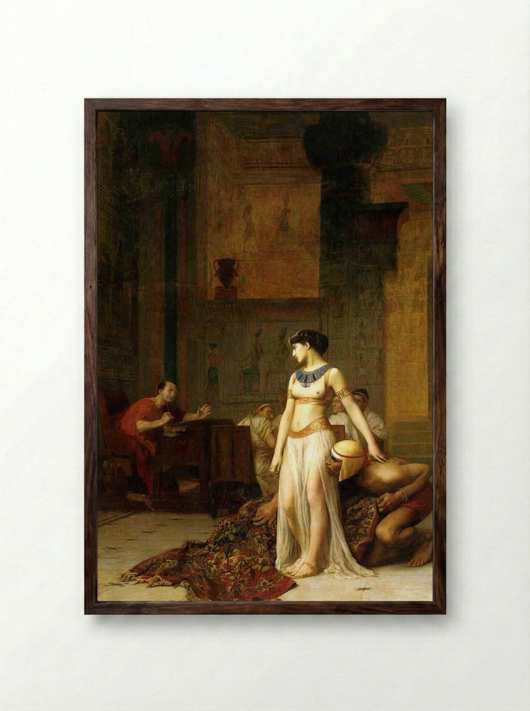 Cleopatra and Caesar - Jean-Léon Gérôme - Framed Print Dark Wood