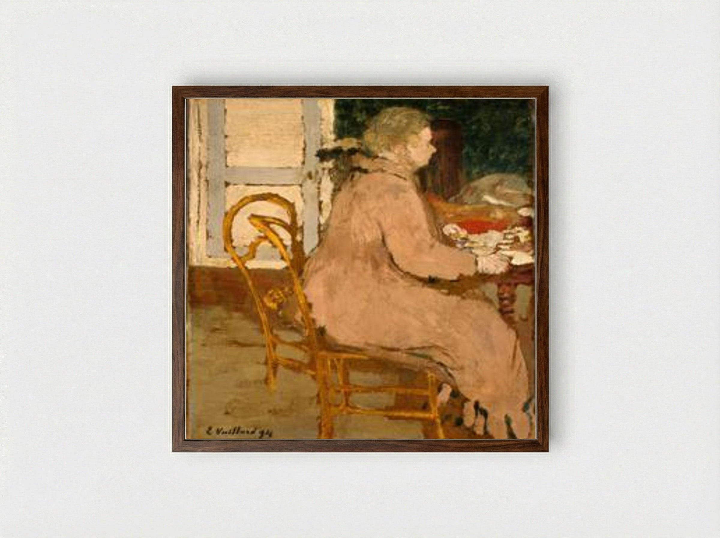 Breakfast - Édouard Vuillard - Framed Print Dark Wood