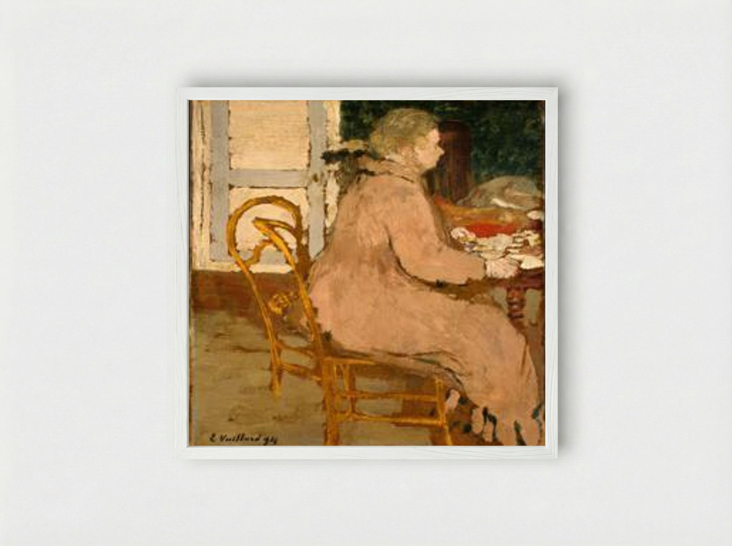 Breakfast - Édouard Vuillard - Framed Print White