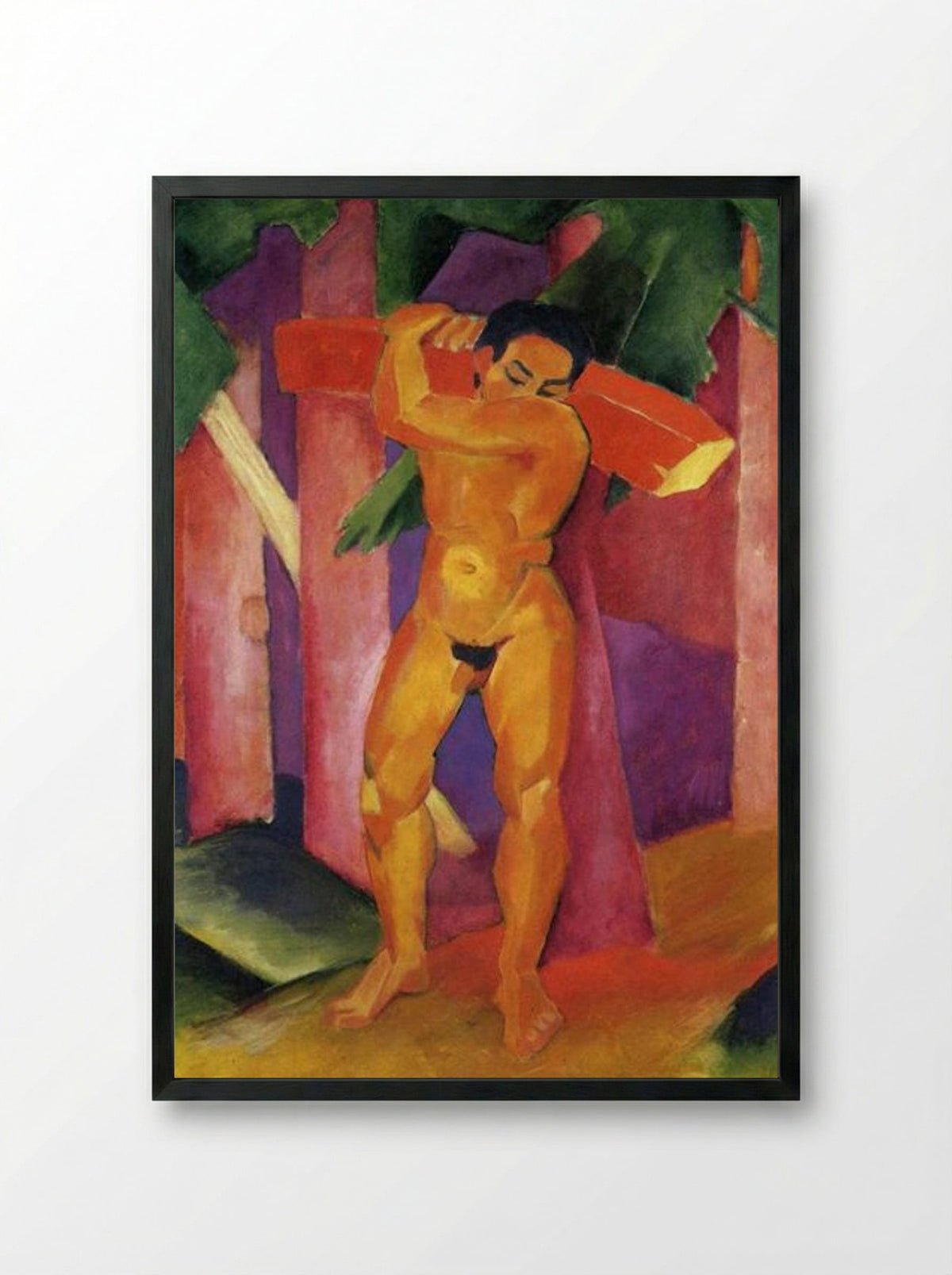 Woodcutter - Franz Marc - Framed Print Black