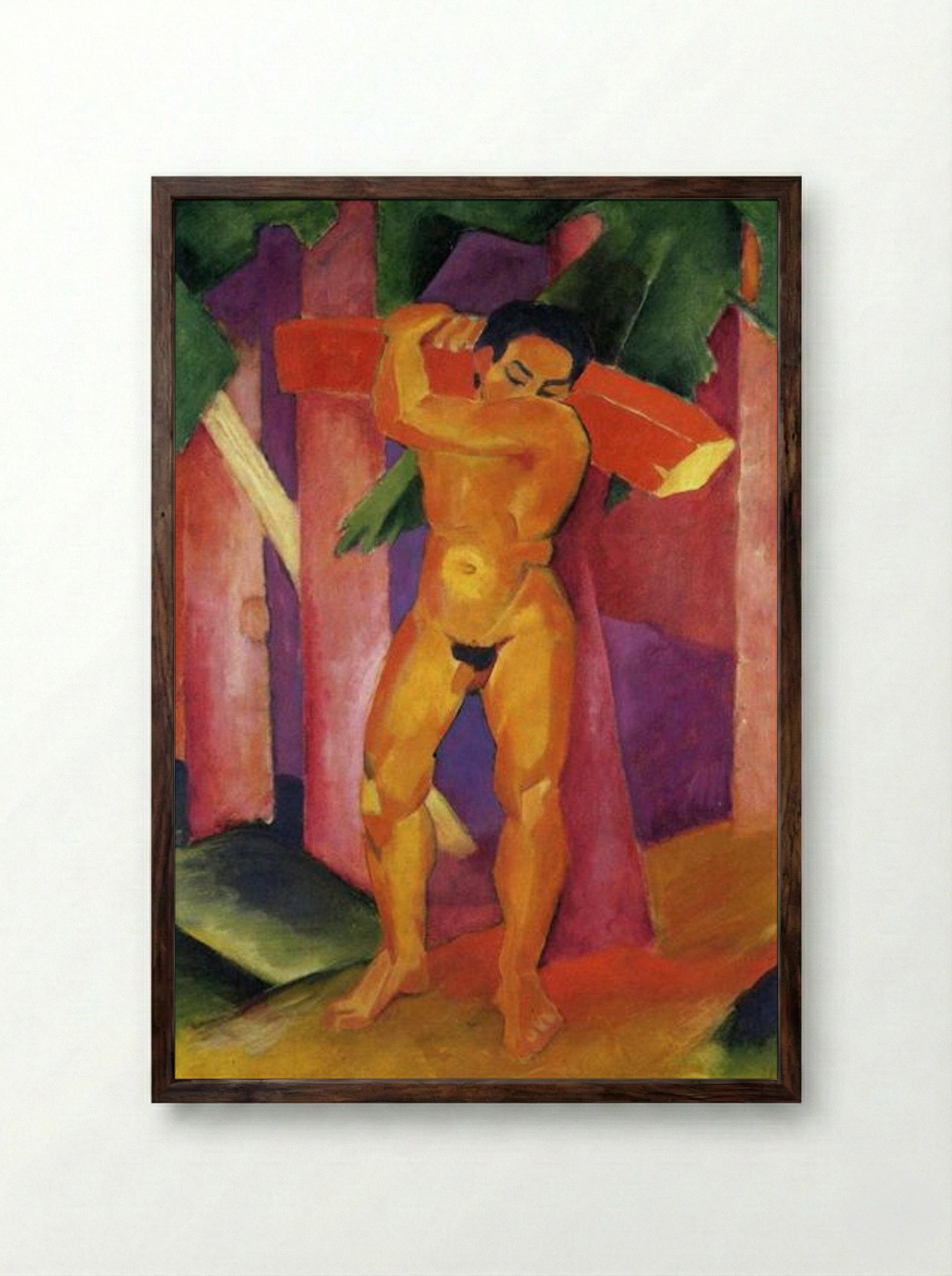 Woodcutter - Franz Marc - Framed Print Dark Wood