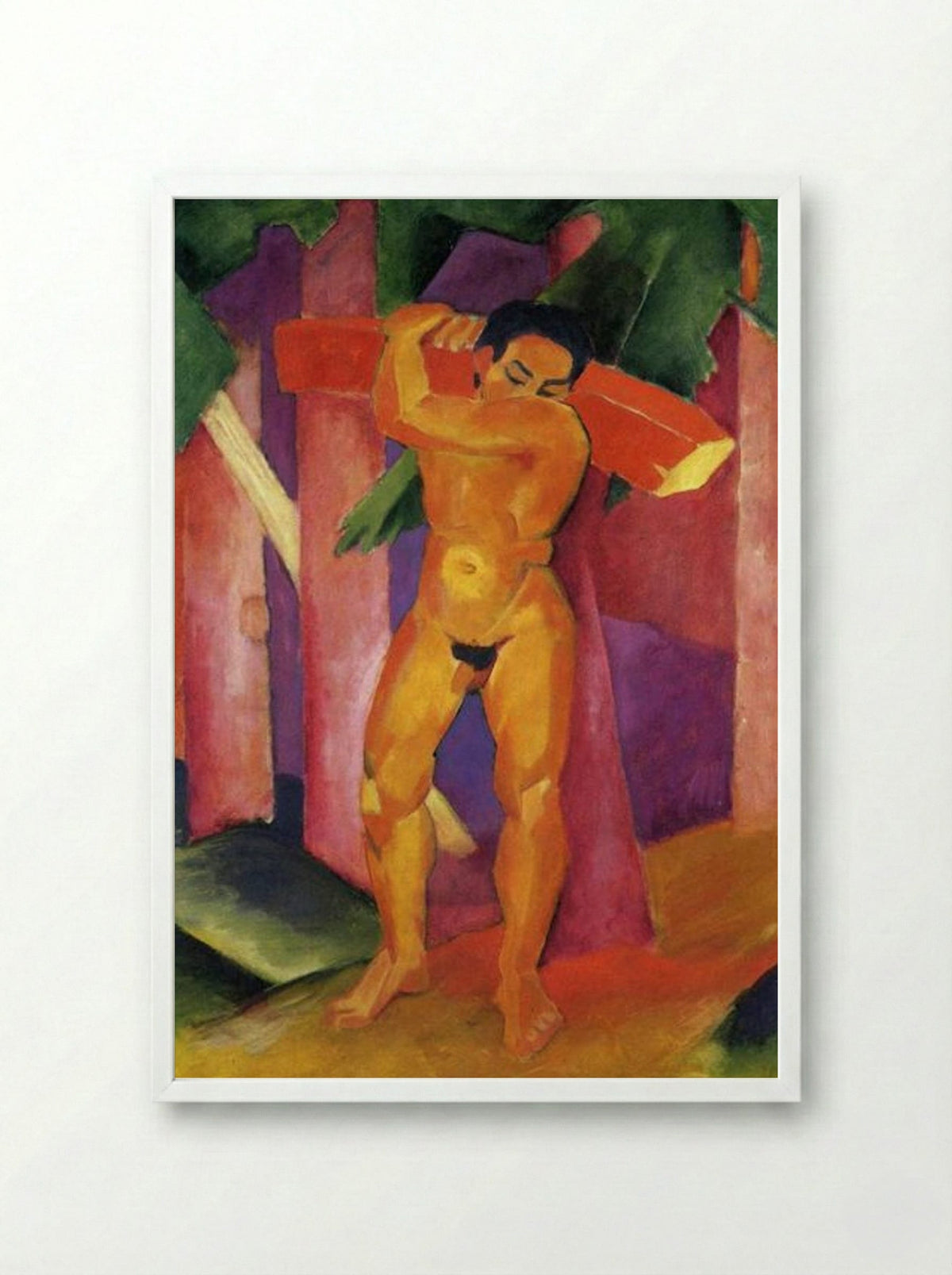 Woodcutter - Franz Marc - Framed Print White