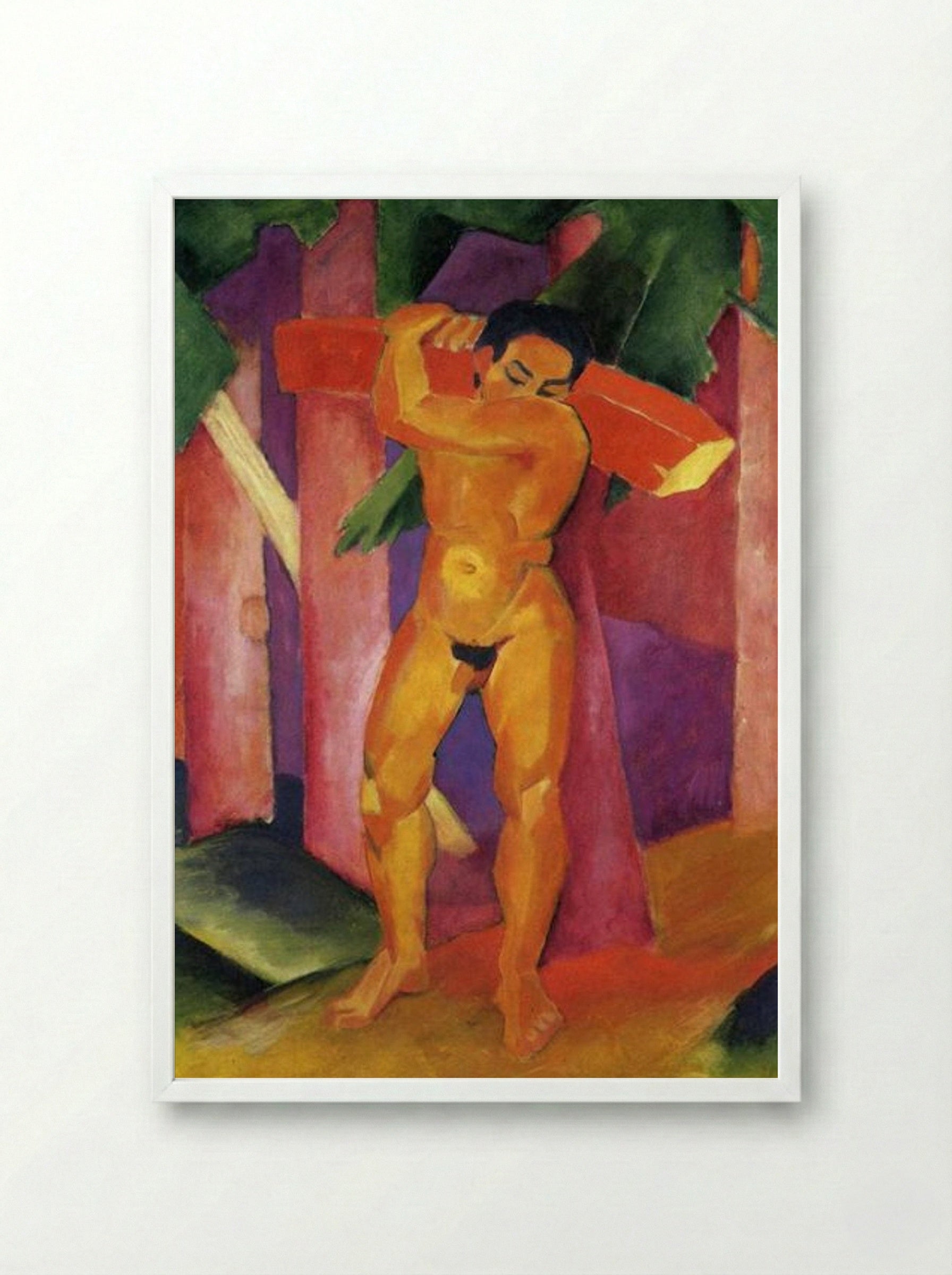 Woodcutter - Franz Marc - Framed Print White