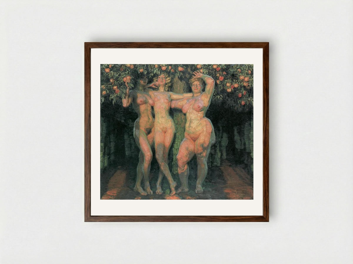 Autumn Sun, Three Goddesses - Frantisek Kupka - Framed Print Dark Wood