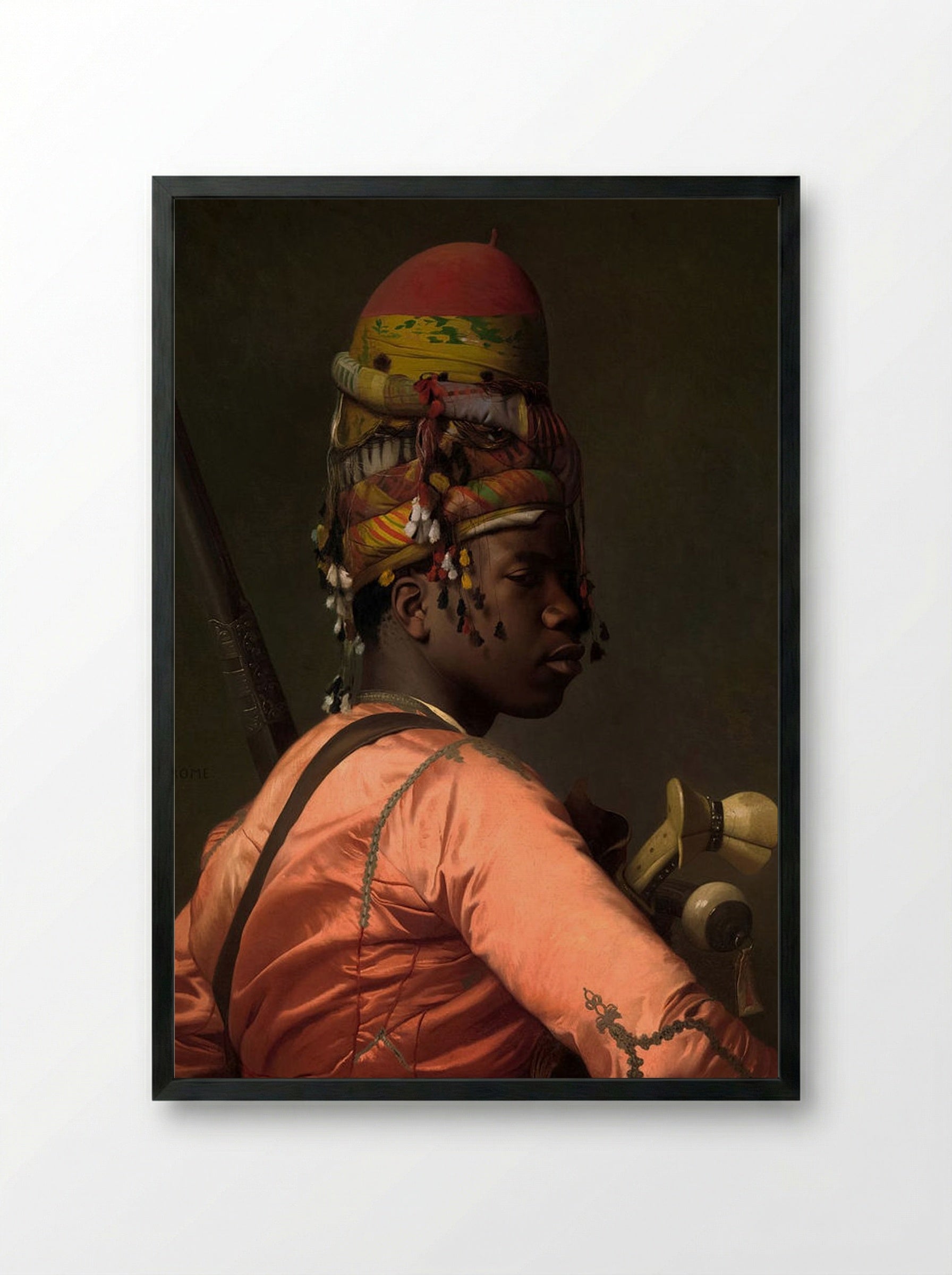 Black Bashi Bazouk - Jean-Léon Gérôme - Framed Print Black