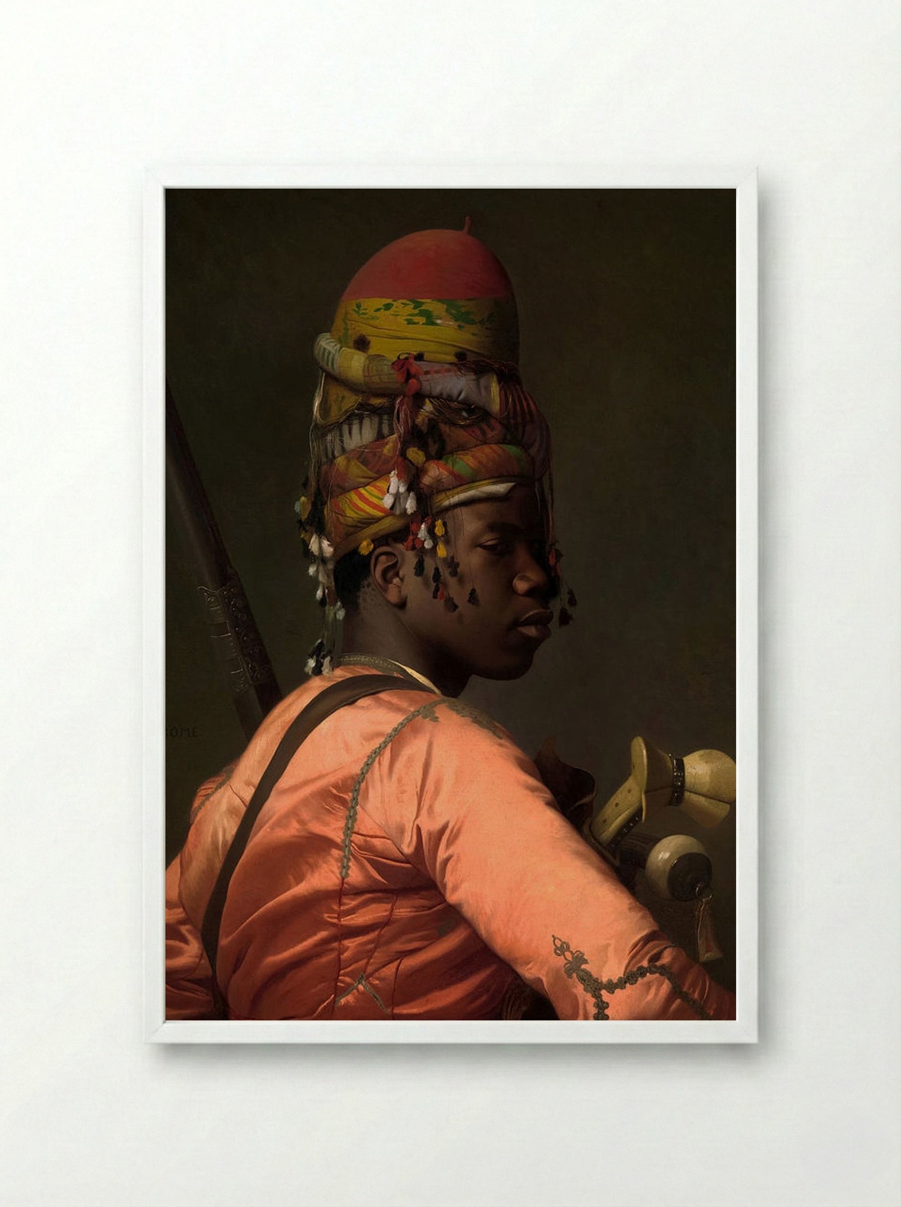 Black Bashi Bazouk - Jean-Léon Gérôme - Framed Print White