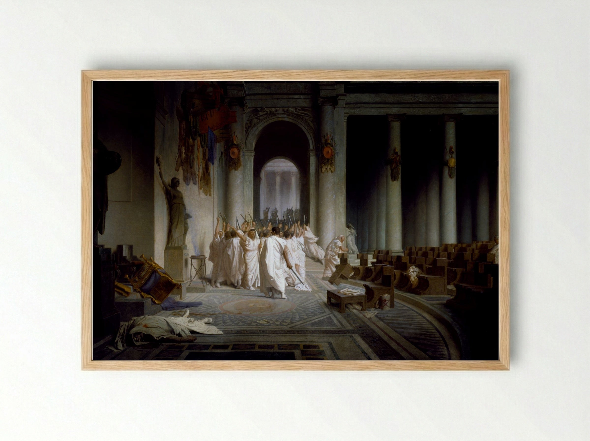 The Death of Caesar - Jean-Léon Gérôme - Framed Print Wood