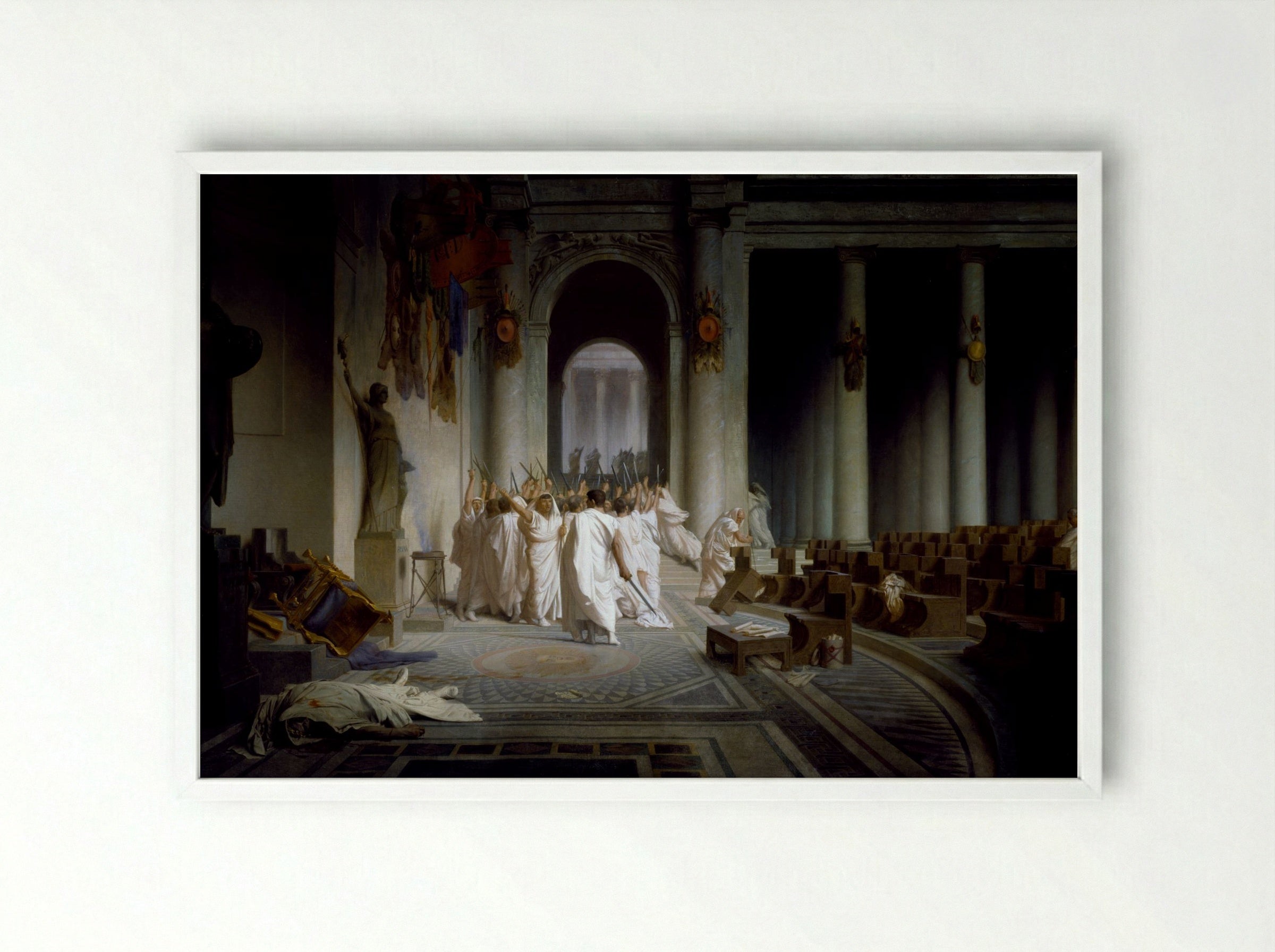 The Death of Caesar - Jean-Léon Gérôme - Framed Print White