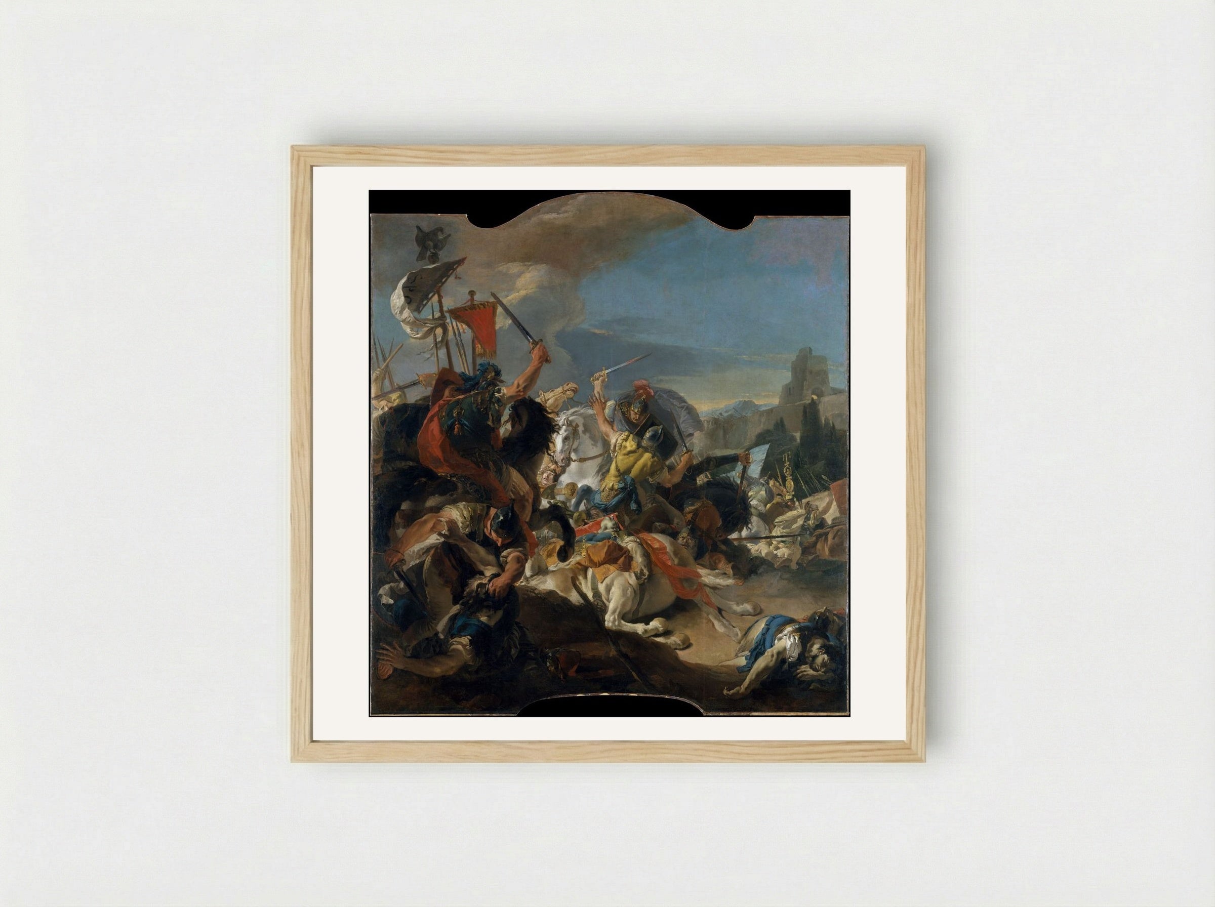 The Battle of Vercellae - Giovanni Battista Tiepolo - Framed Print Wood