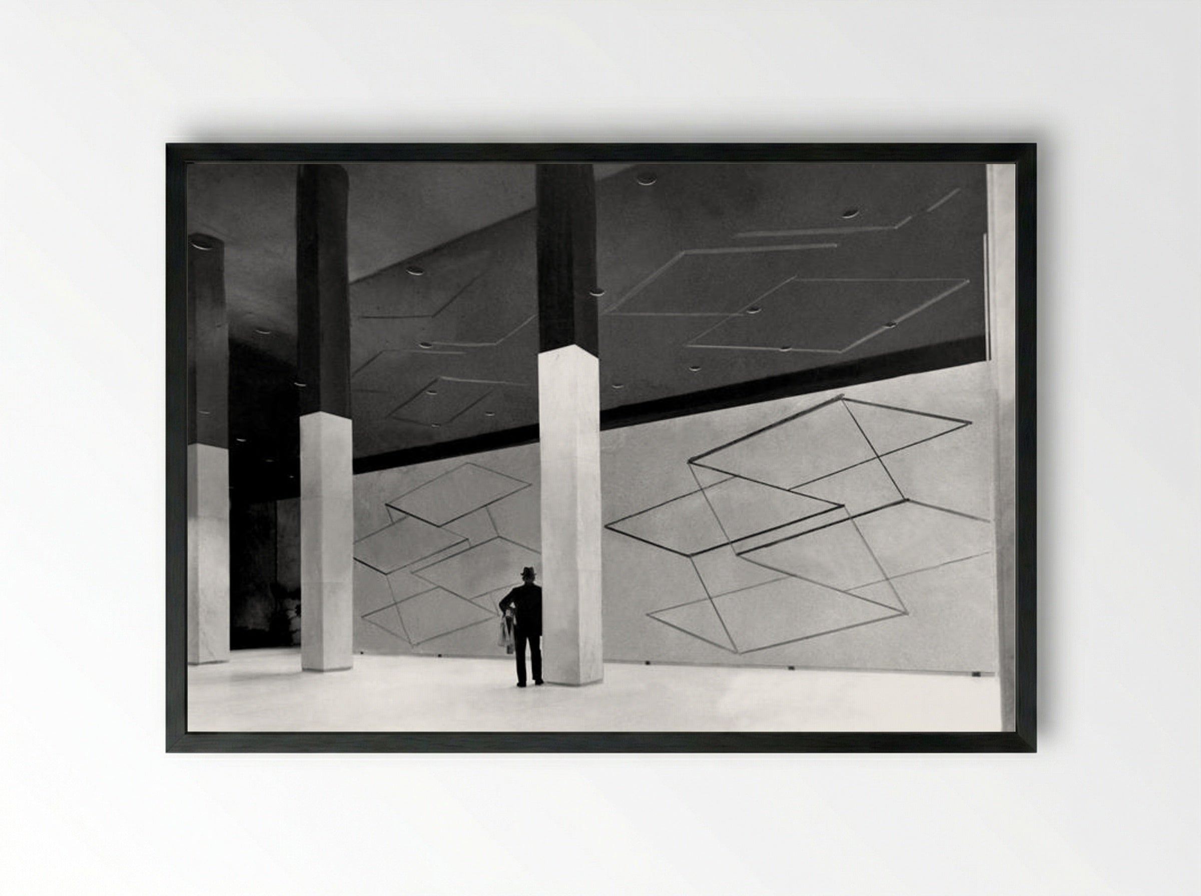 Two Structural Constellations - Josef Albers - Framed Print Black