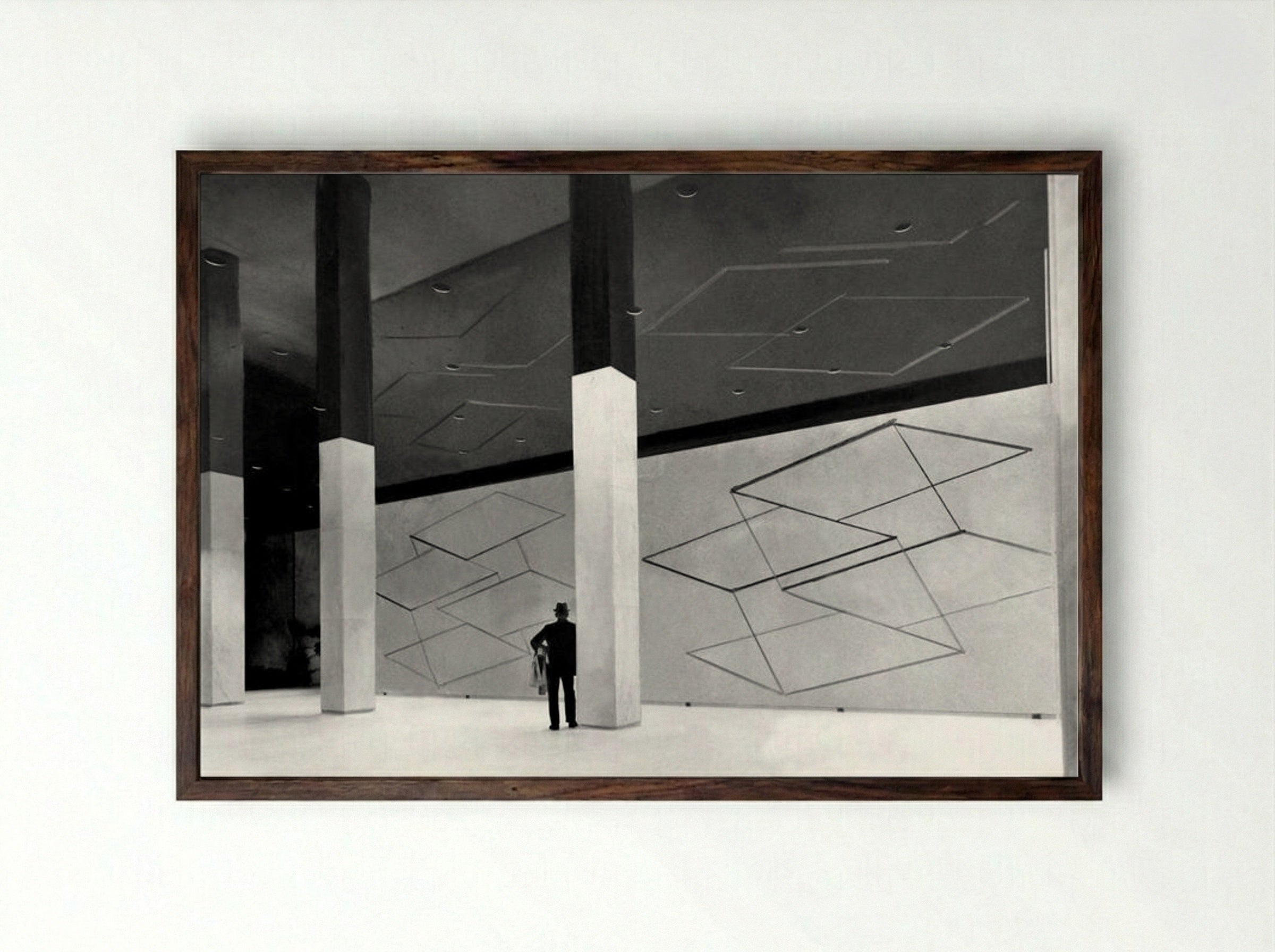 Two Structural Constellations - Josef Albers - Framed Print Dark Wood