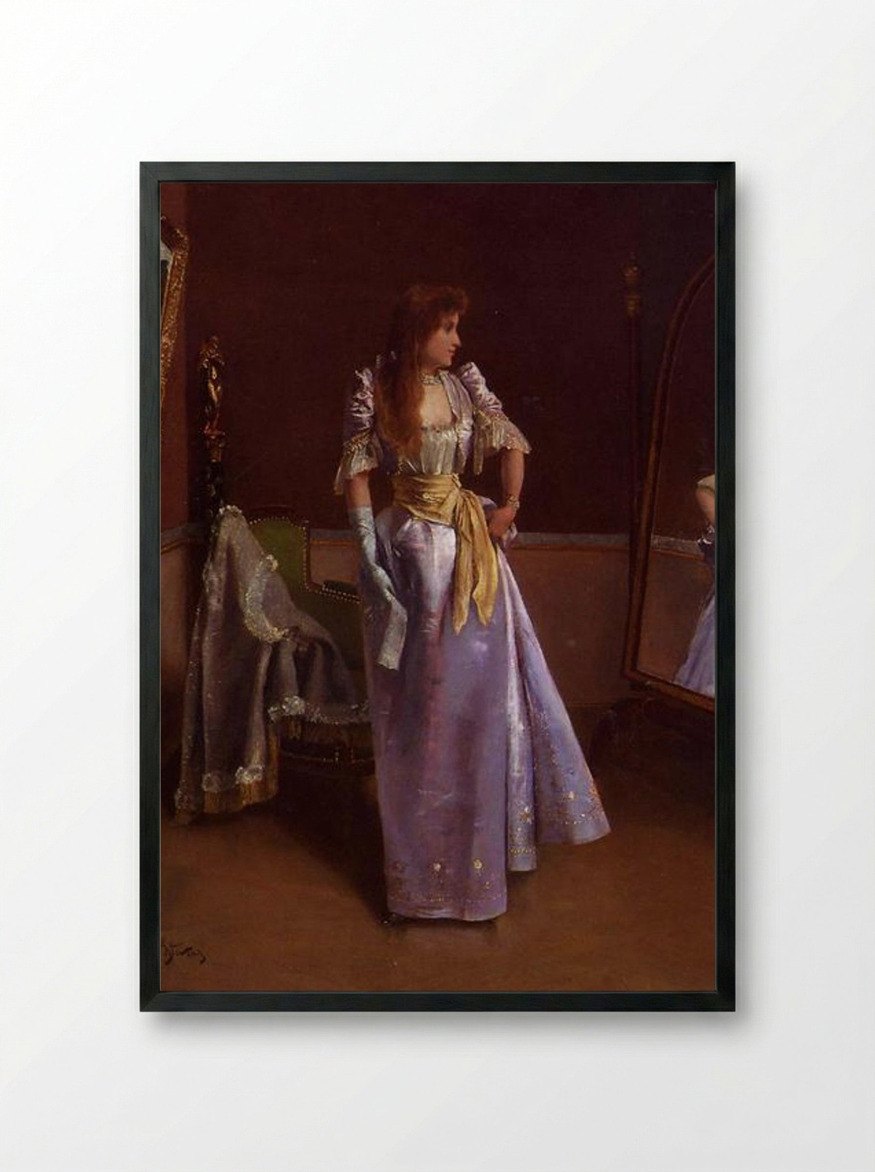 Ready for the Ball - Alfred Stevens - Framed Print Black