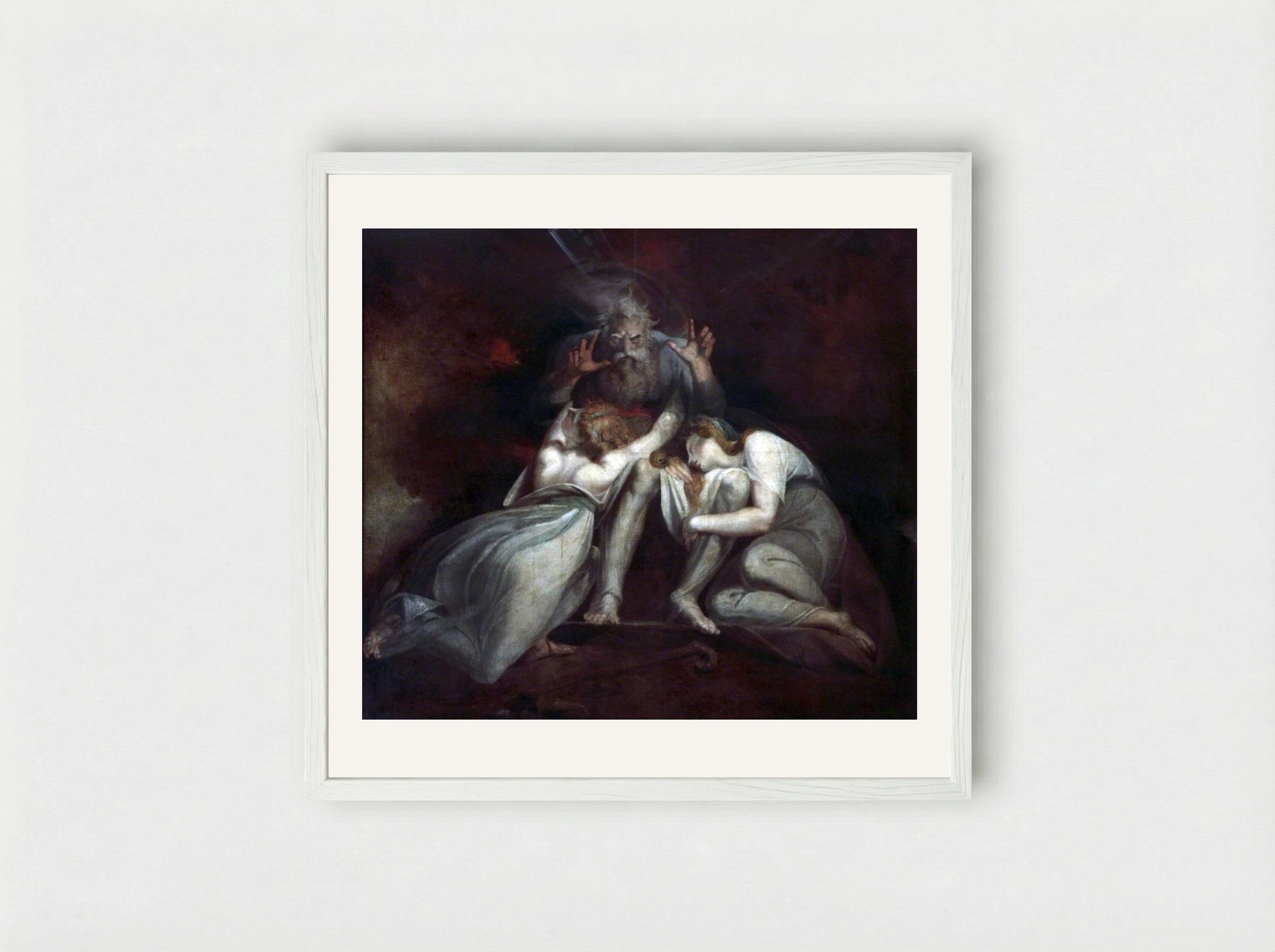 The Death of Oedipus - Henry Fuseli - Framed Print White