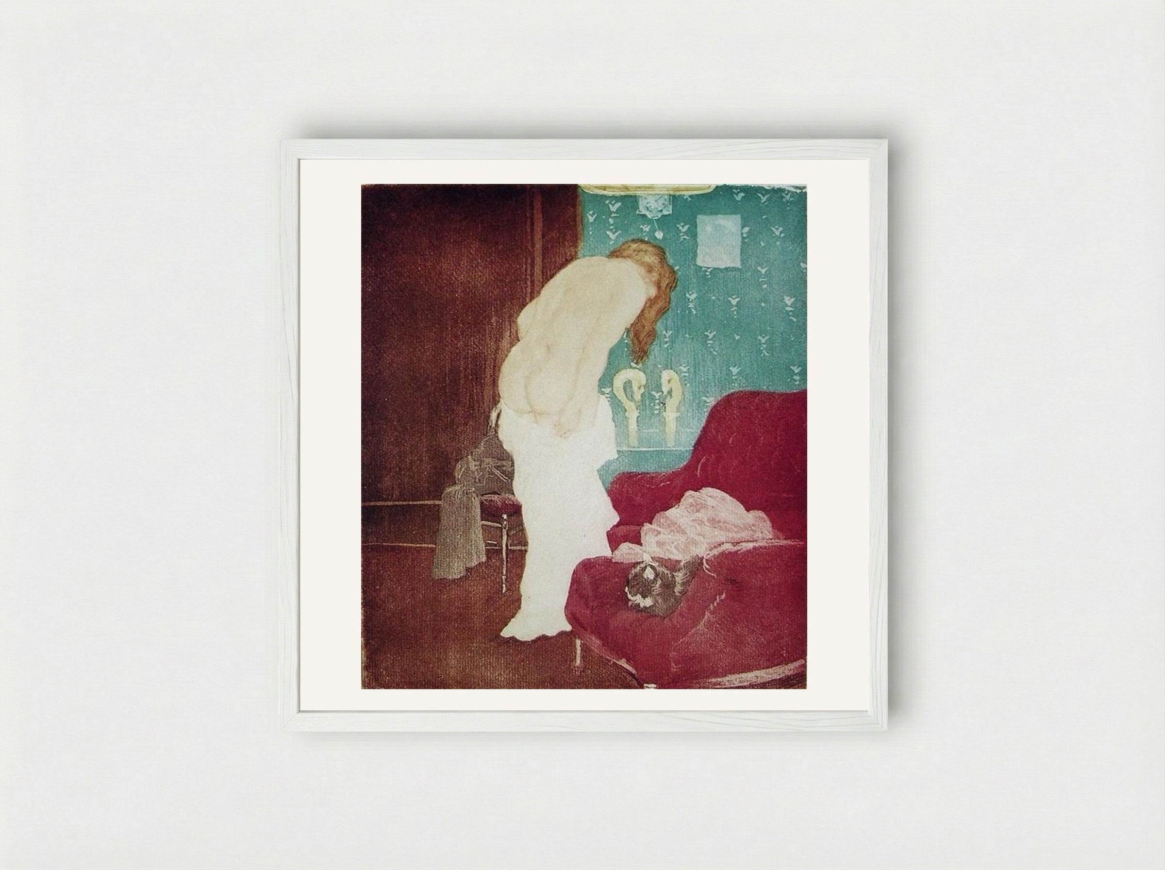 Bathroom (La Toilette) - Charles Maurin - Framed Print White