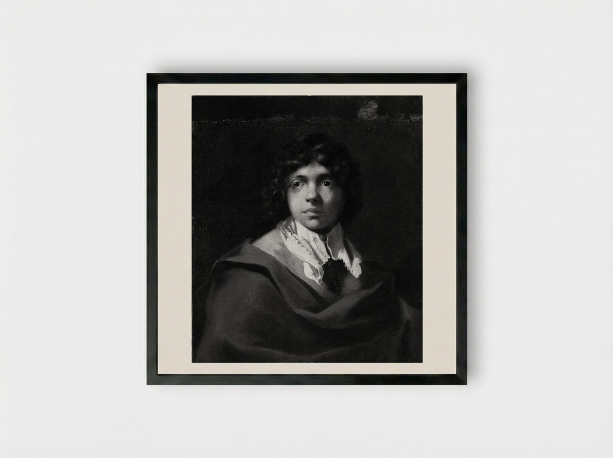 Portrait of a Young Boy - Sébastien Bourdon - Framed Print Black