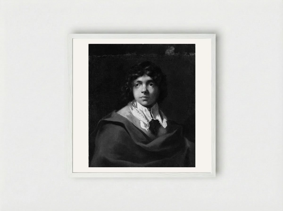 Portrait of a Young Boy - Sébastien Bourdon - Framed Print White