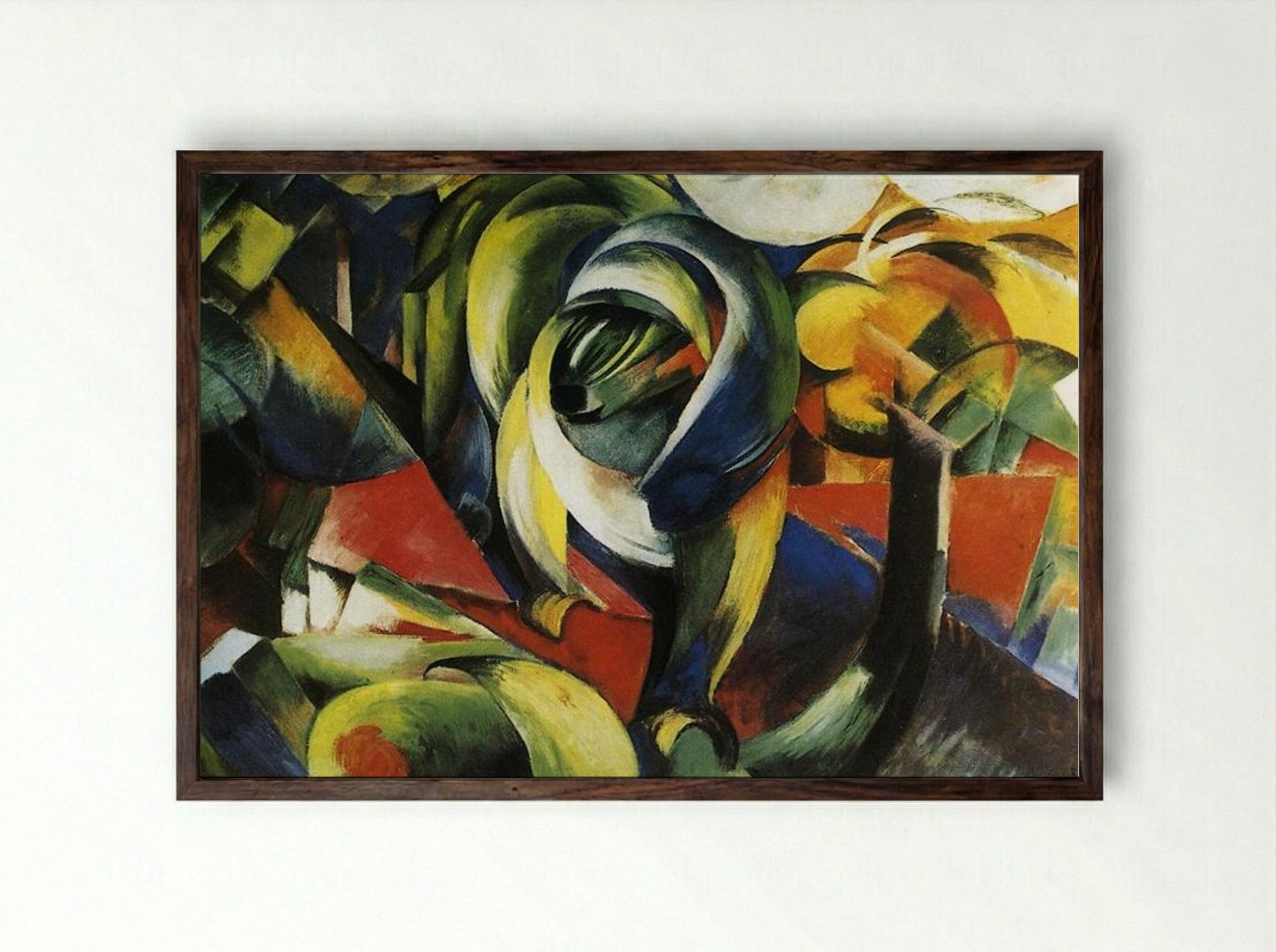 Mandrill - Franz Marc - Framed Print Dark Wood