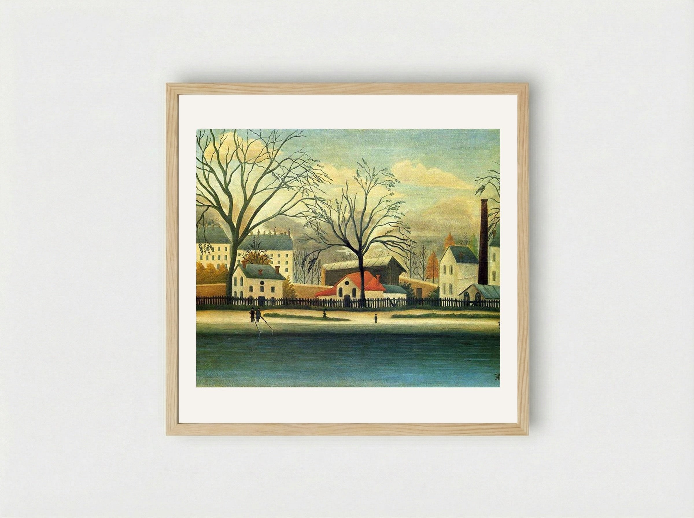 Suburban Scene - Henri Rousseau - Framed Print Wood