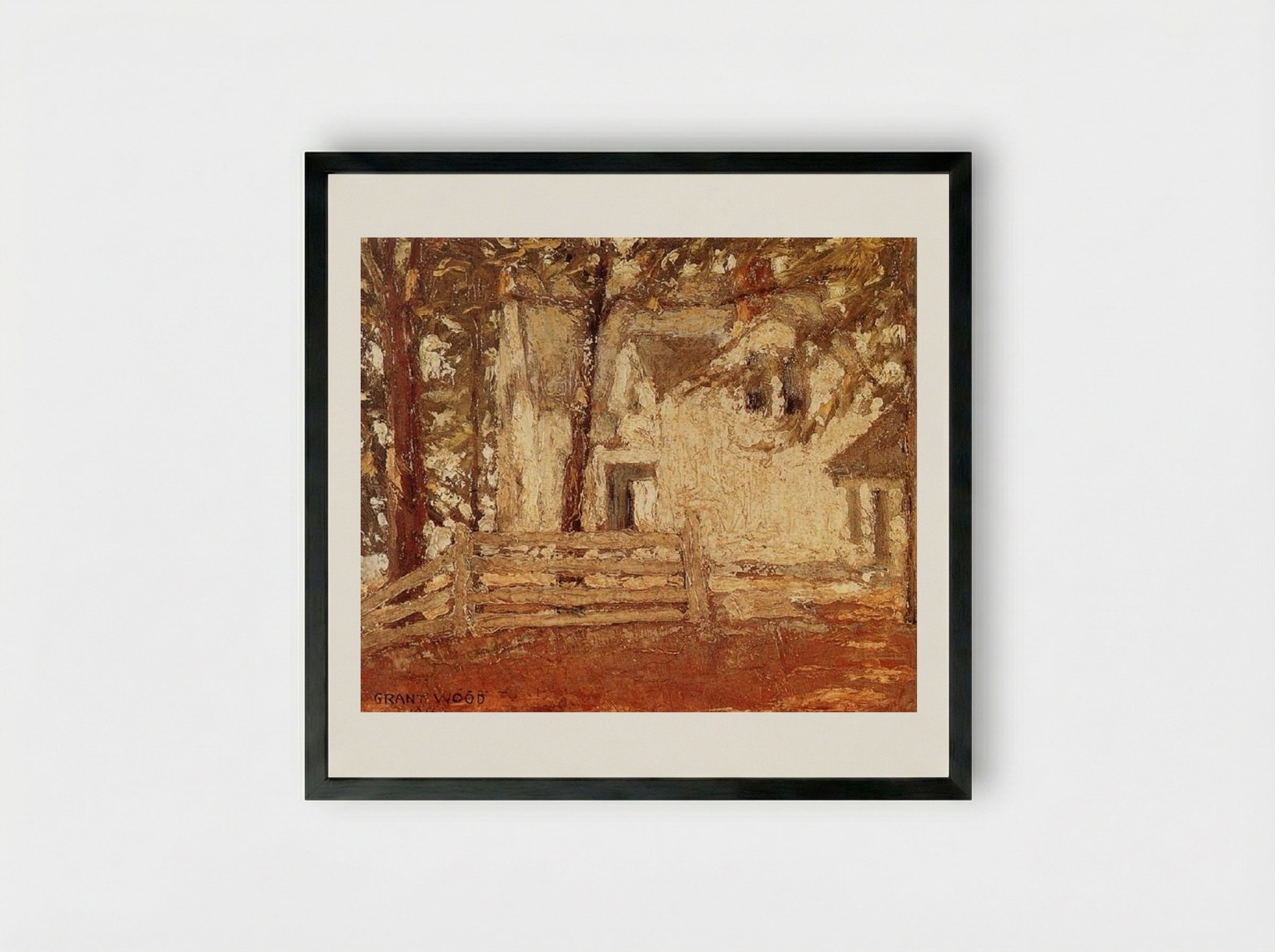 Grandmother's House - Grant Wood - Framed Print Black