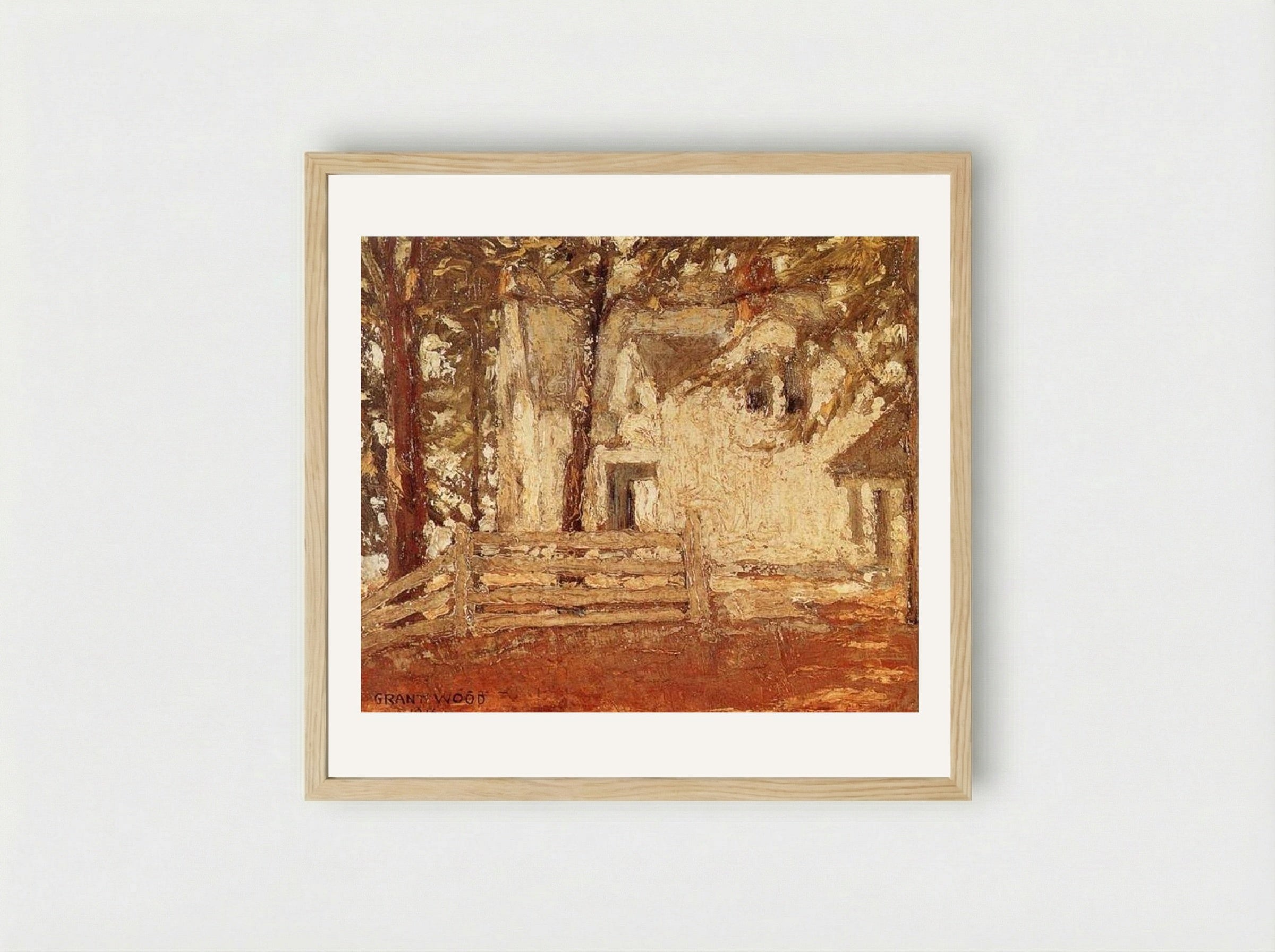 Grandmother's House - Grant Wood - Framed Print Wood
