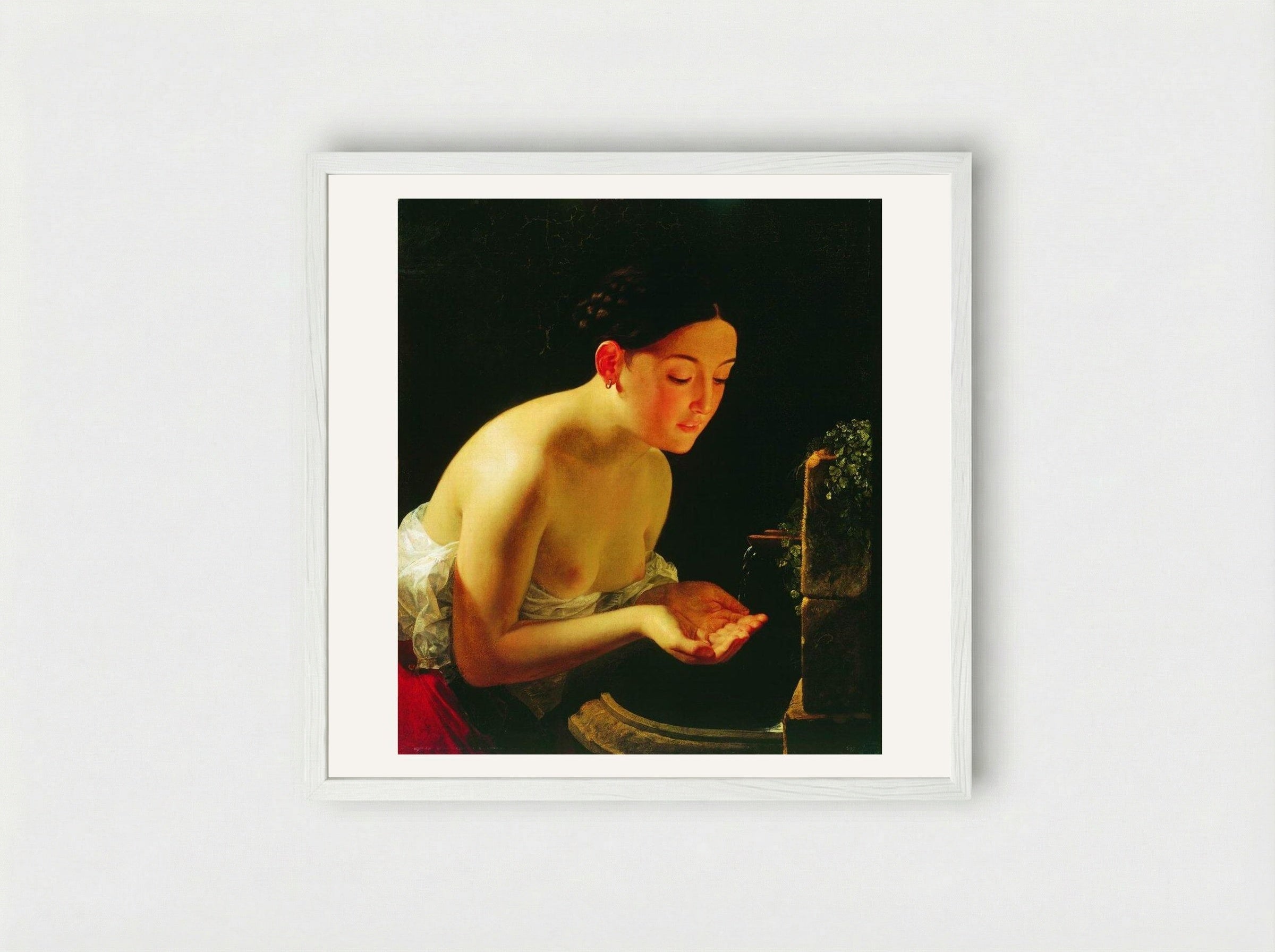 Italian Morning - Karl Bryullov - Framed Print White