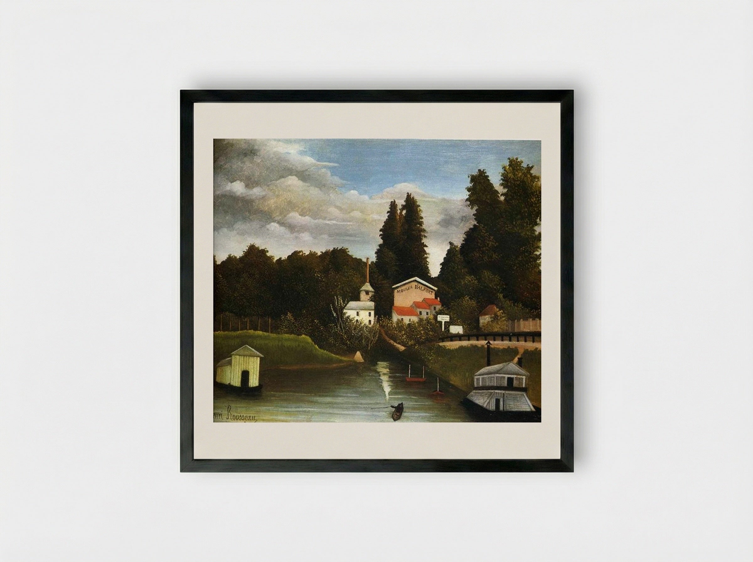 The Mill at Alfort - Henri Rousseau - Framed Print Black