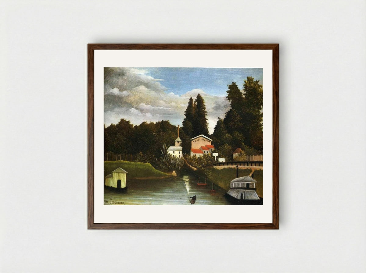 The Mill at Alfort - Henri Rousseau - Framed Print Dark Wood