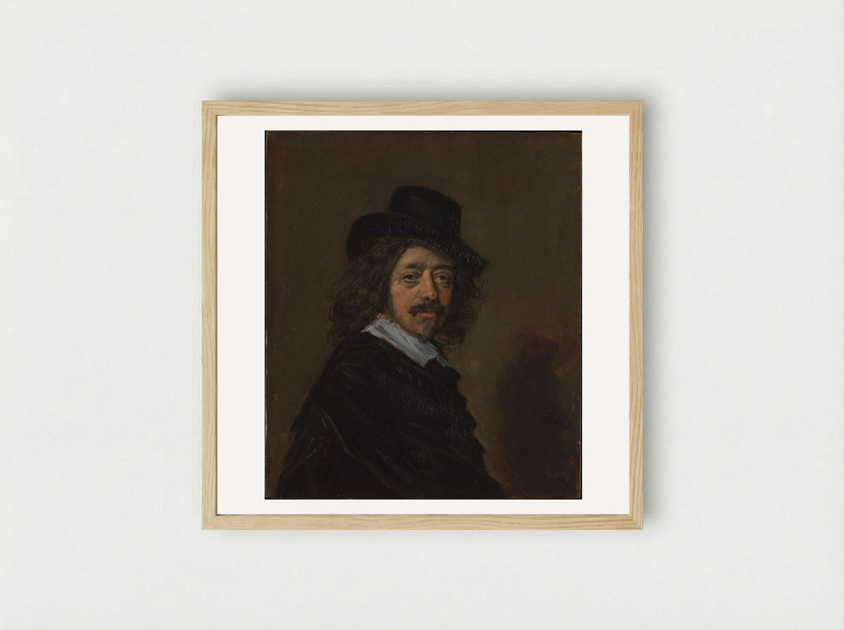 Portrait of a Man in a Slouch Hat - Frans Hals - Framed Print Wood