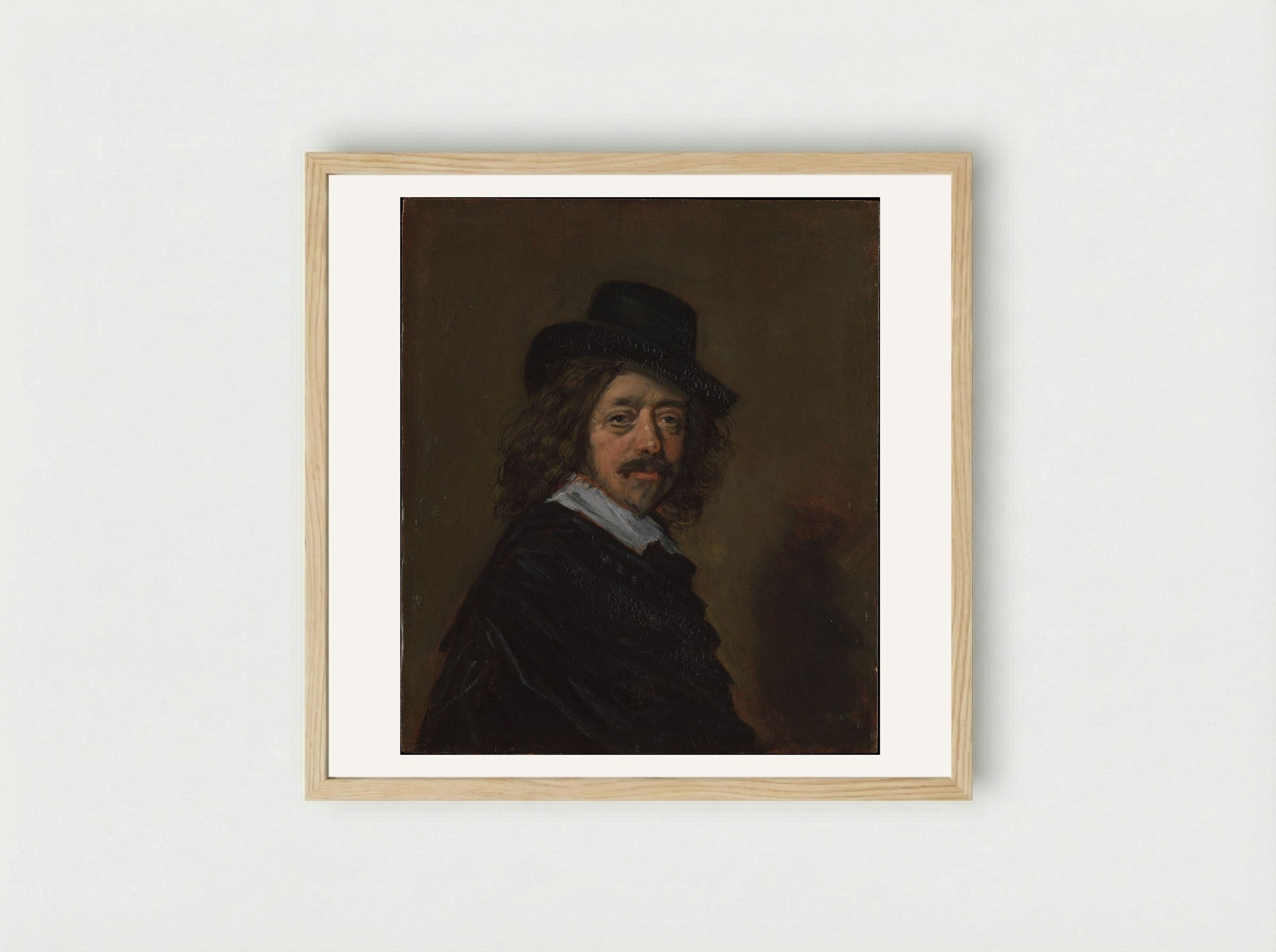 Portrait of a Man in a Slouch Hat - Frans Hals - Framed Print Wood