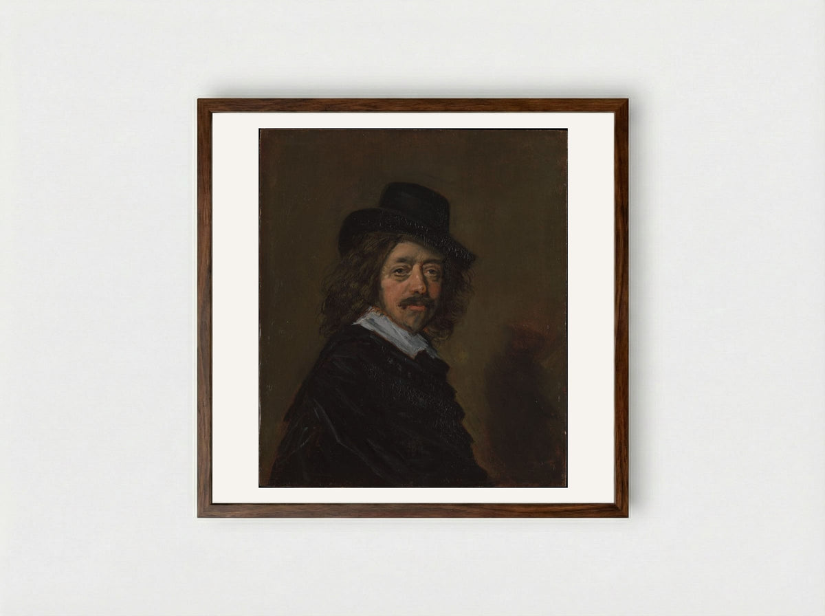Portrait of a Man in a Slouch Hat - Frans Hals - Framed Print Dark Wood