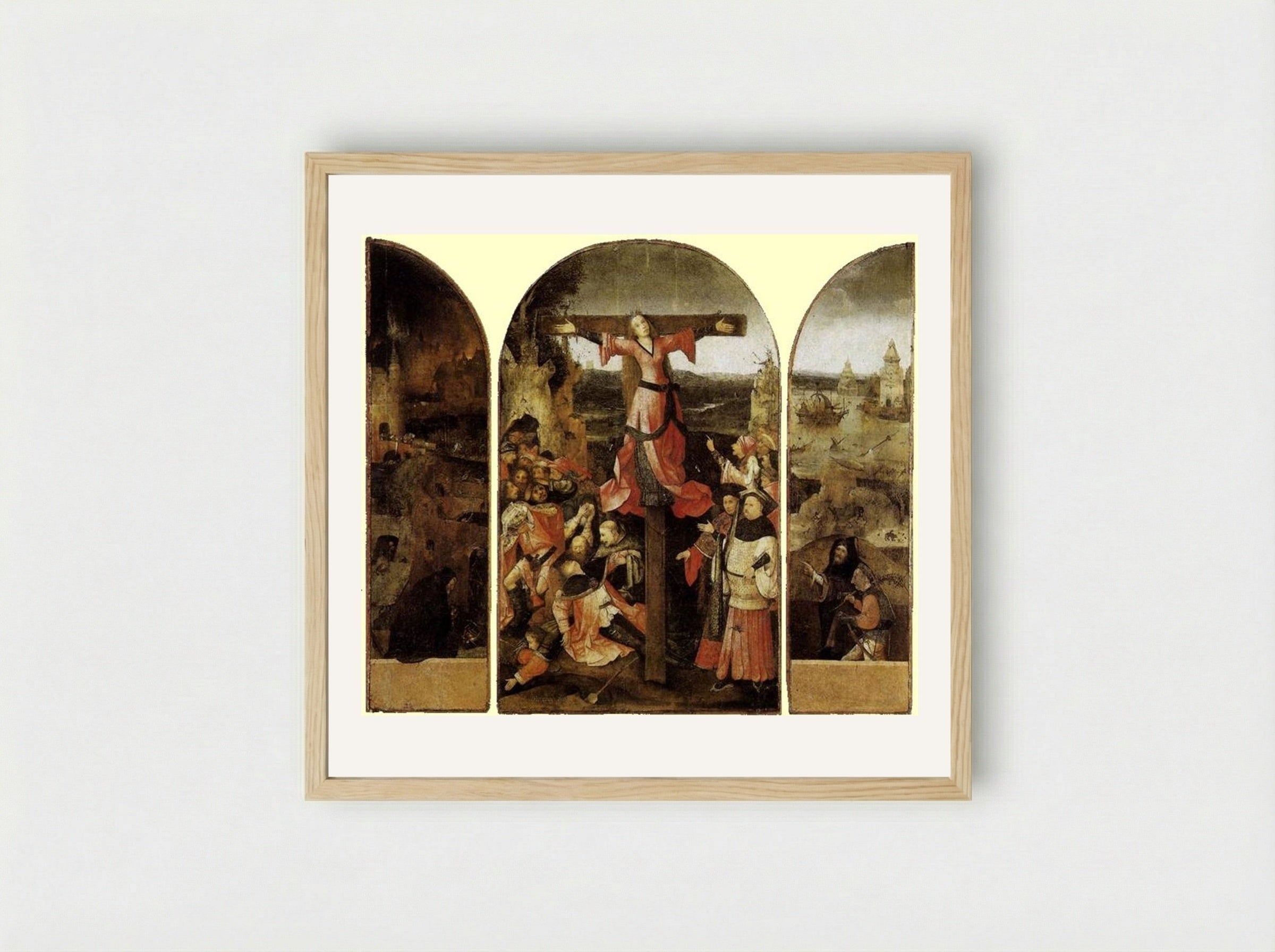St. Liberata Triptych - Hieronymus Bosch - Framed Print Wood