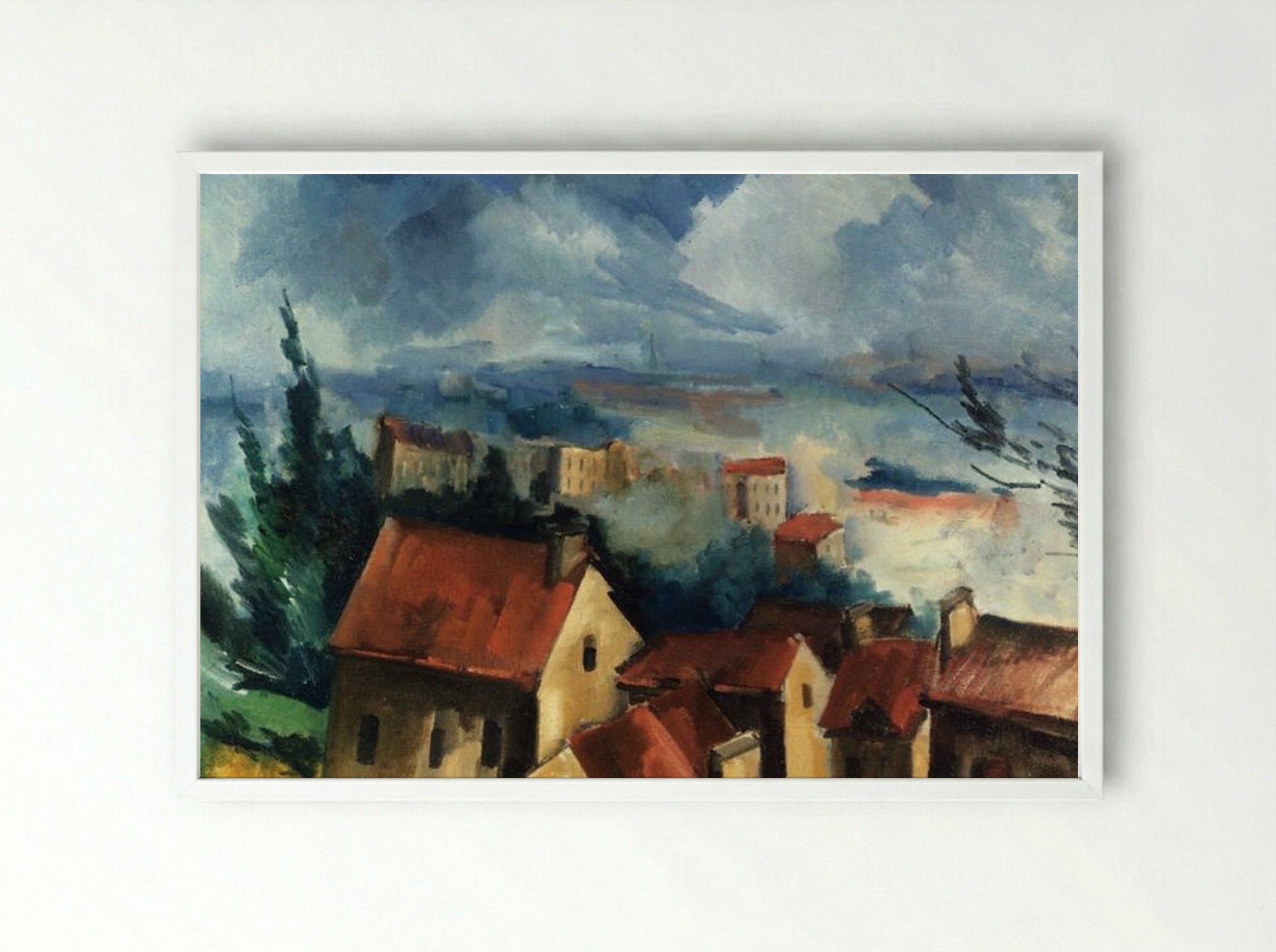 Beauce Landscape - Maurice de Vlaminck - Framed Print White