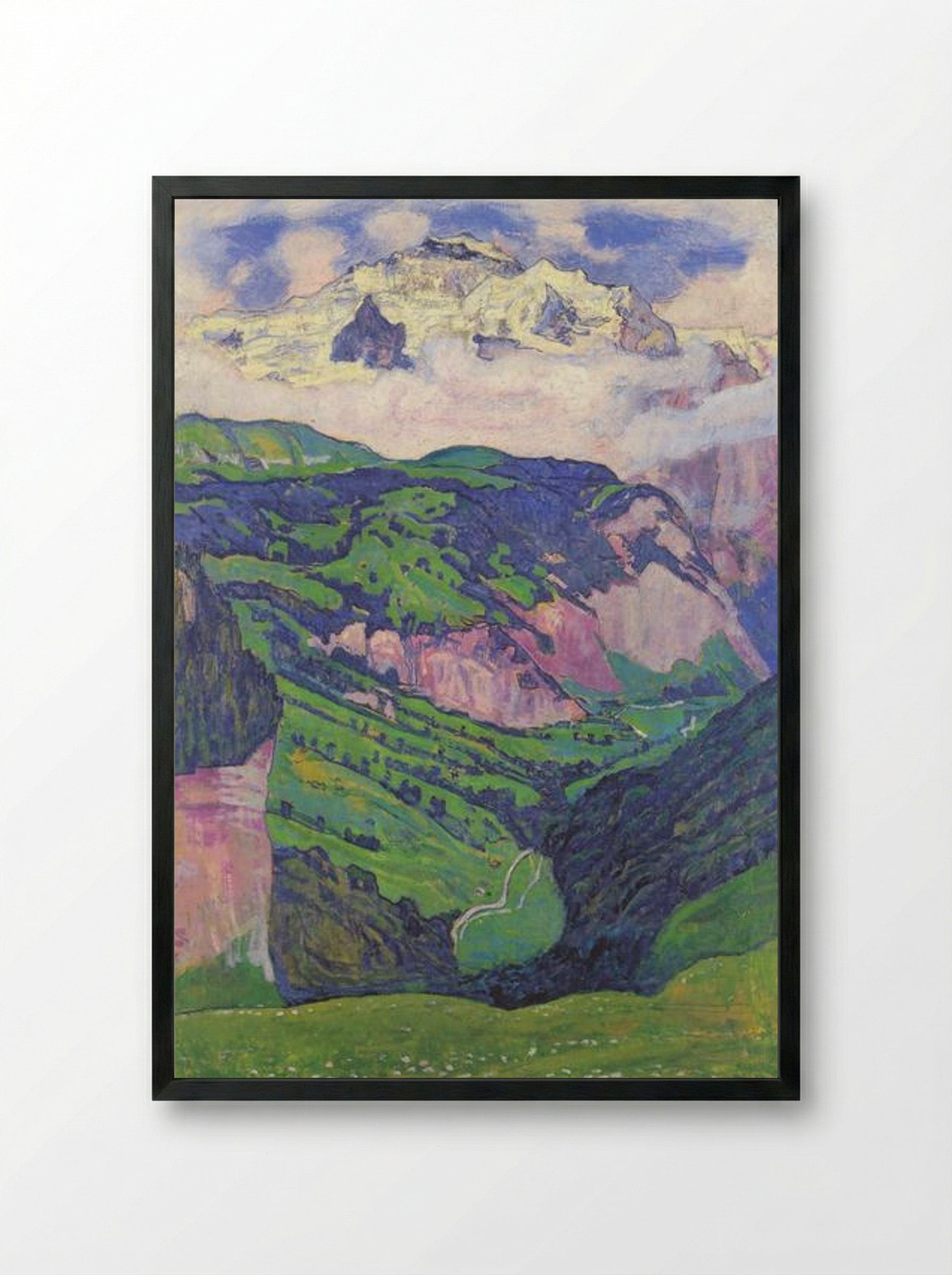 The Lady of the Isenfluh - Ferdinand Hodler - Framed Print Black