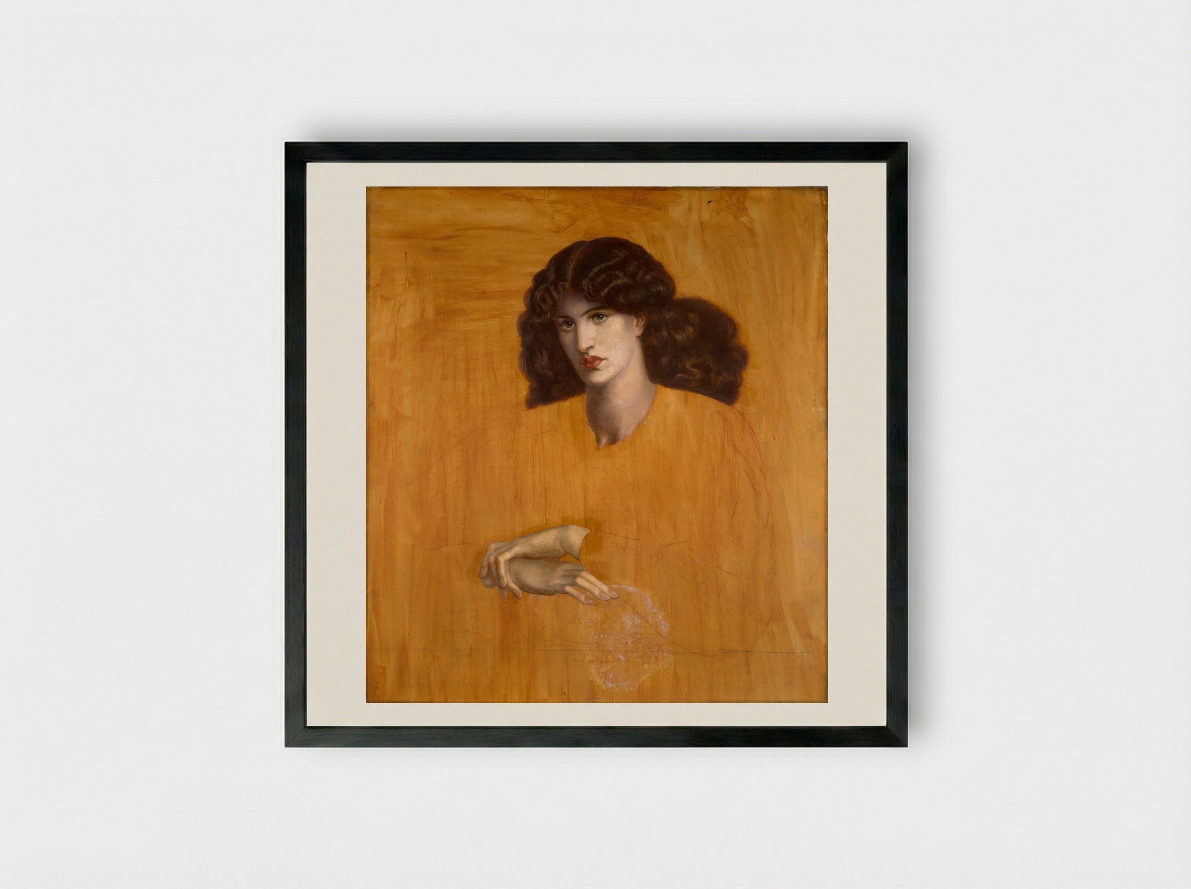 La Donna della Finestra - Dante Gabriel Rossetti - Framed Print Black