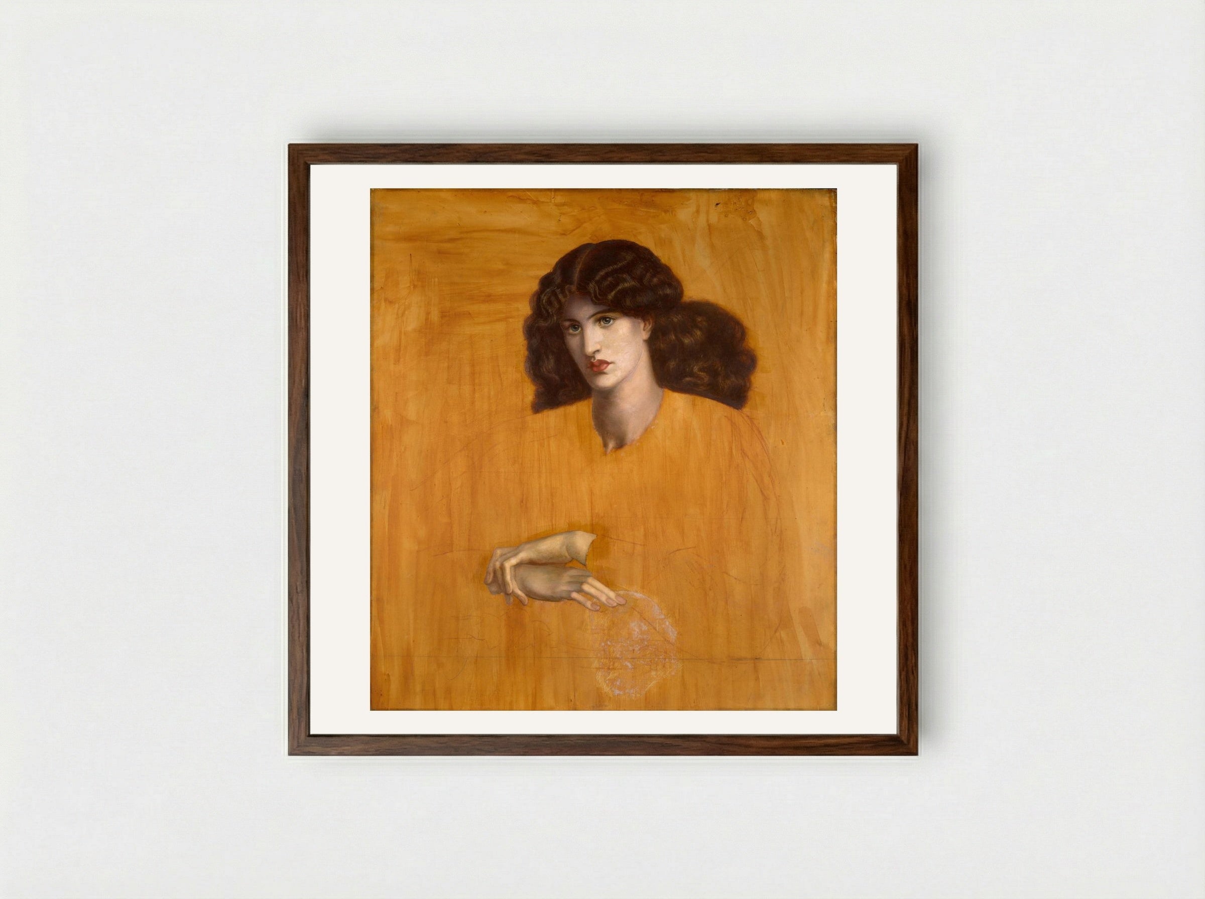 La Donna della Finestra - Dante Gabriel Rossetti - Framed Print Dark Wood
