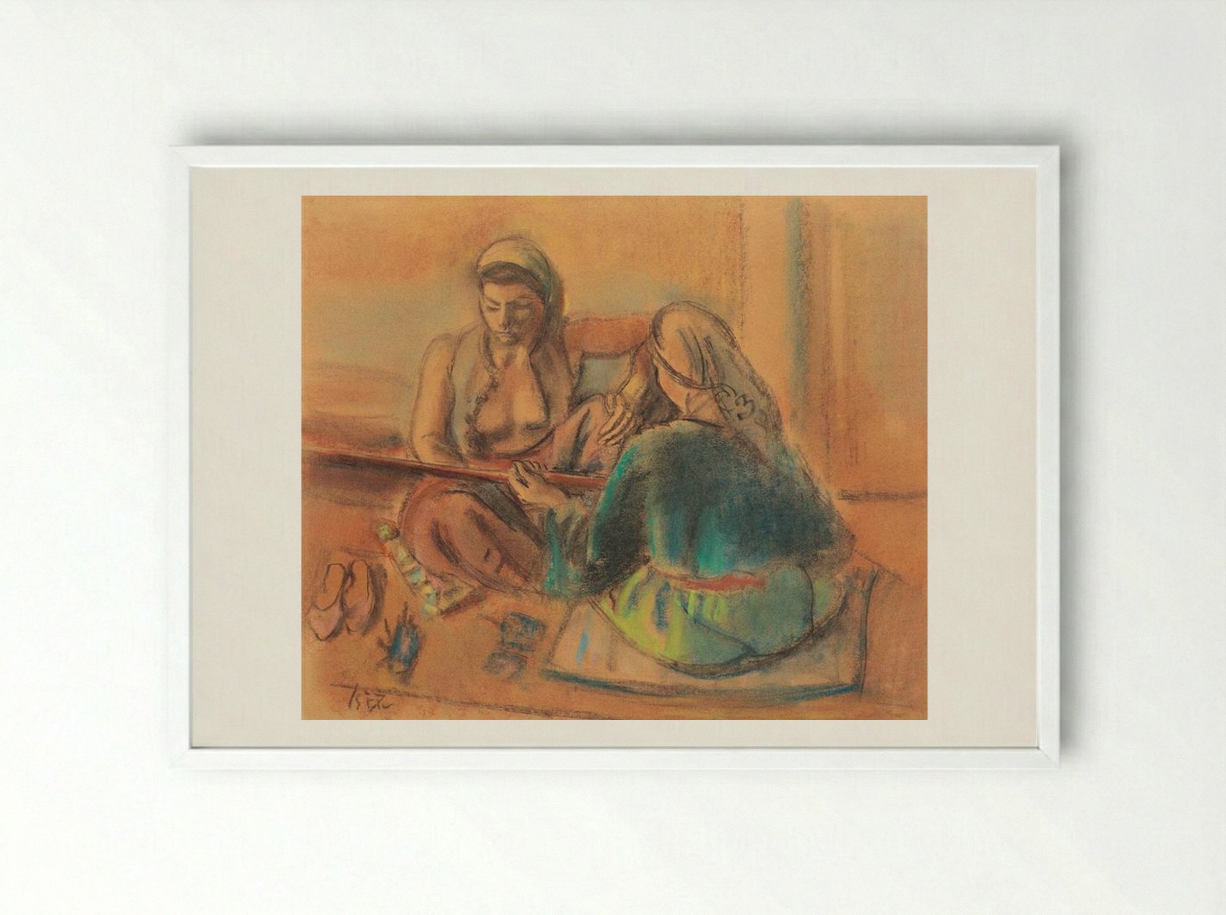 Tatar Women - Iosif Iser - Framed Print White